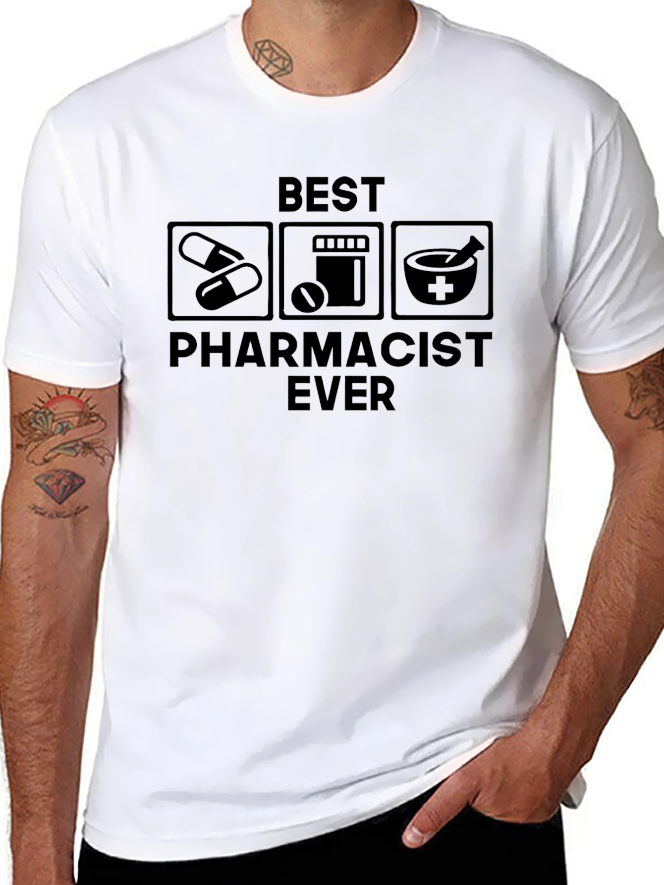Black Best Pharmacist Ever T-Shirt view 8