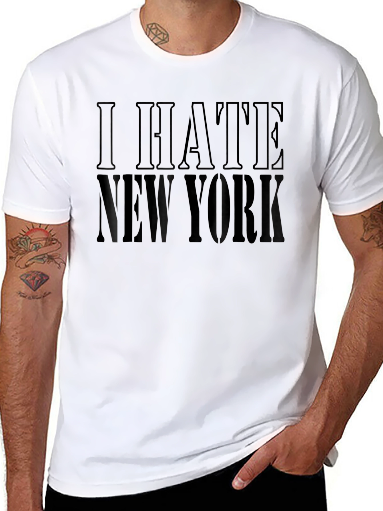 Black I Hate New York T-Shirt - Bold Statement Tee view 8