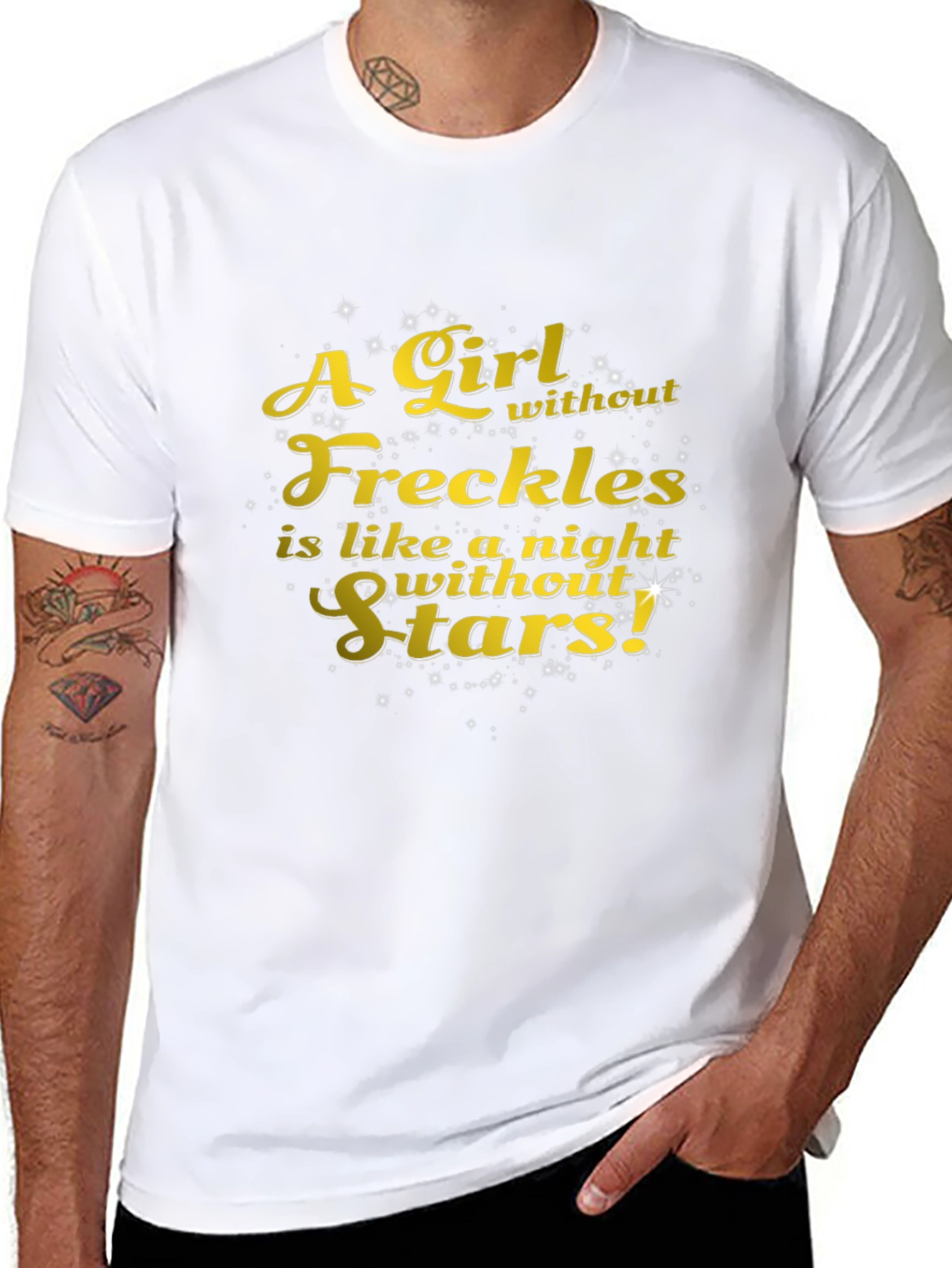 Black Freckles & Stars Graphic Tee - Soft Black T-Shirt view 8