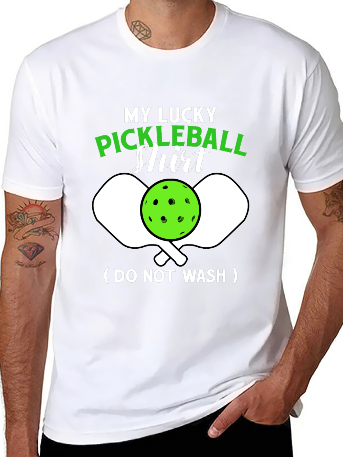 Black My Lucky Pickleball Shirt - Funny Novelty Tee view 8