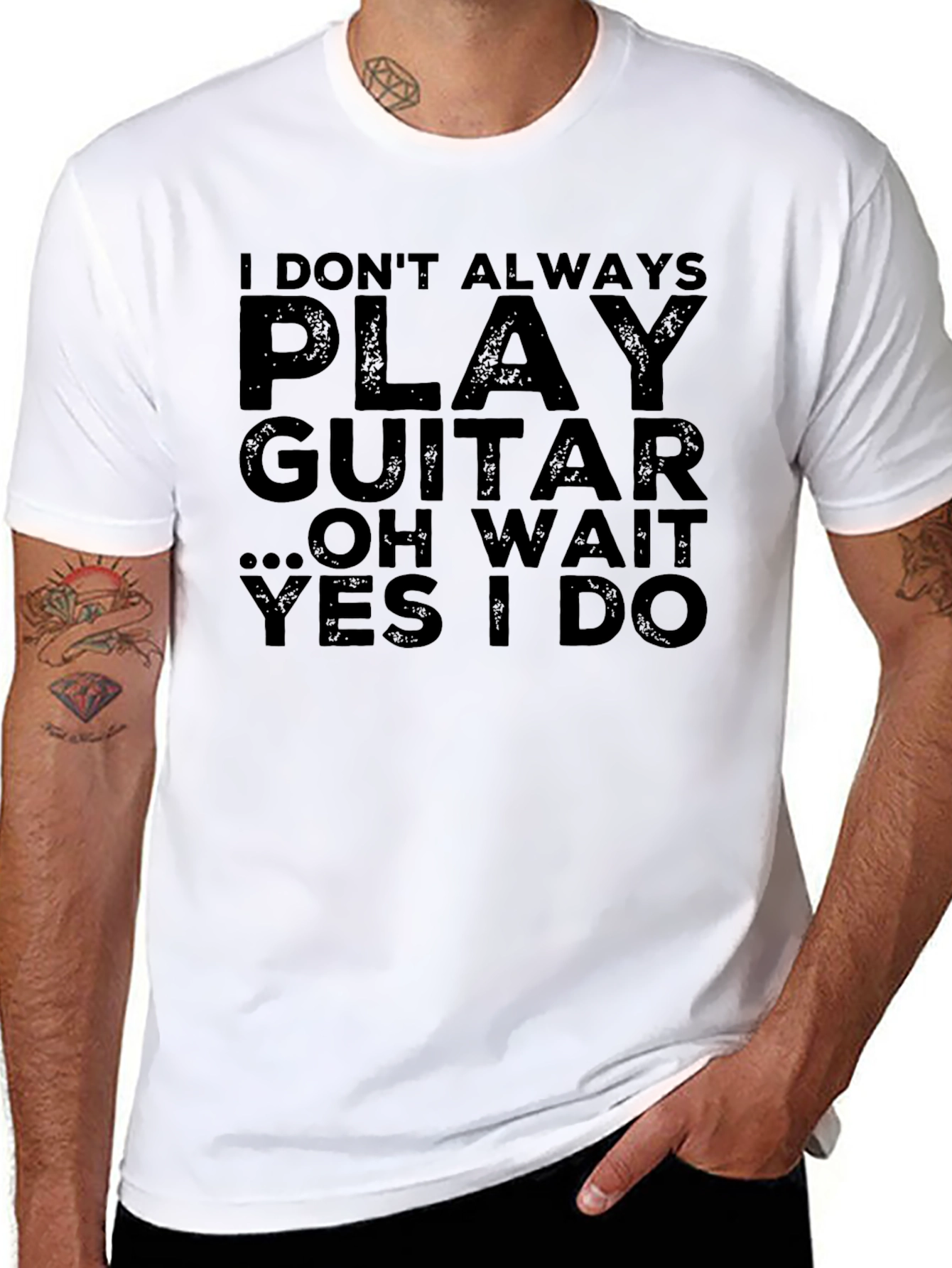 Black Guitar Player T-Shirt - Funny Musician Tee view 8