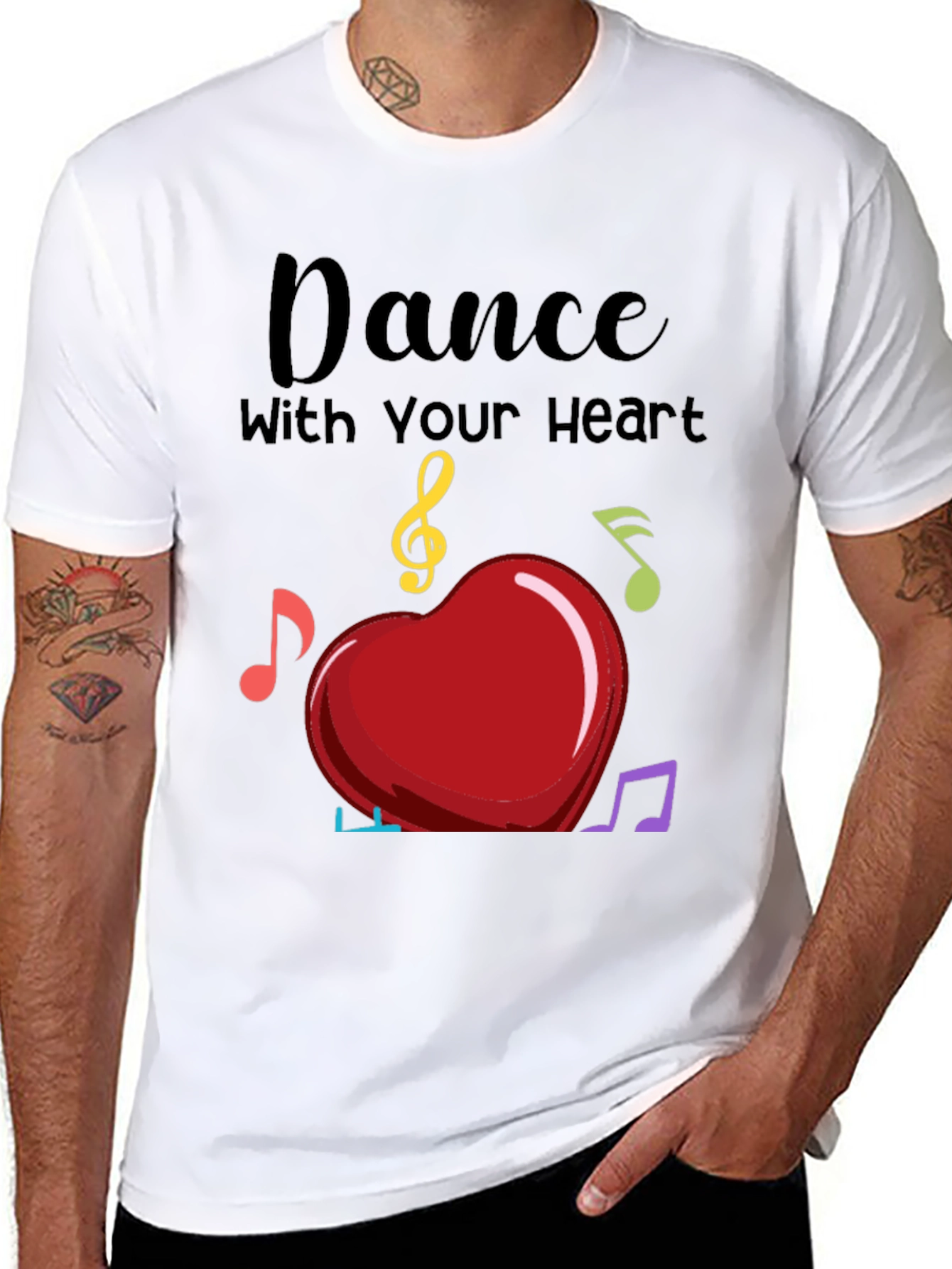 Black Dance with Your Heart T-Shirt - Musical Heart Tee view 8
