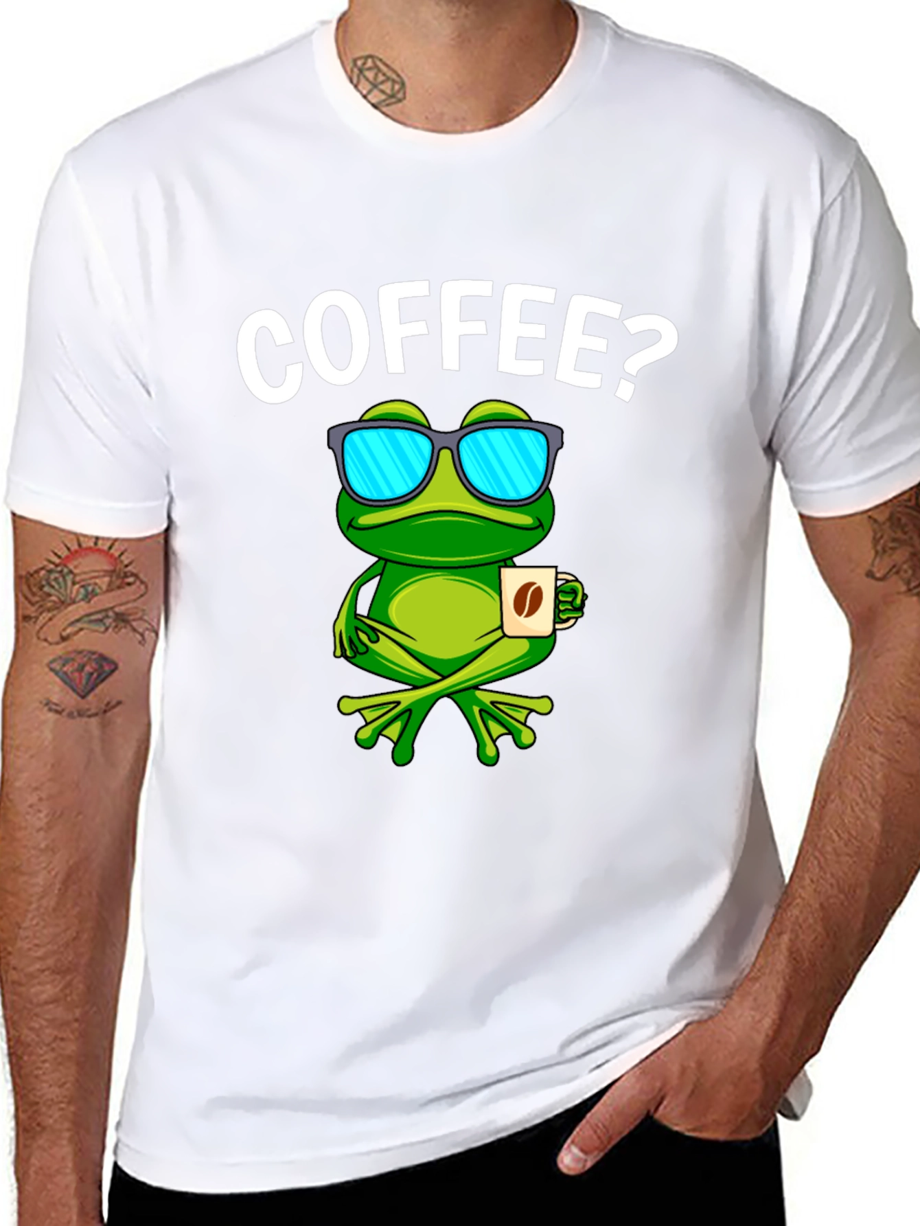 Black Coffee Frog T-Shirt - Funny Animal Graphic Tee view 8