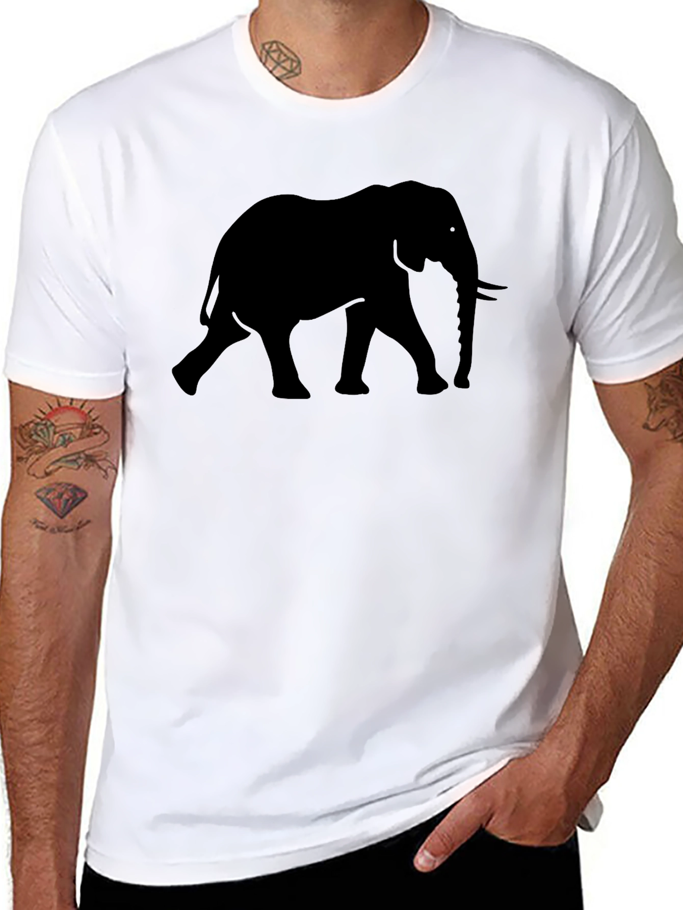Black Elephant Graphic T-Shirt - Stylish Animal Design view 8