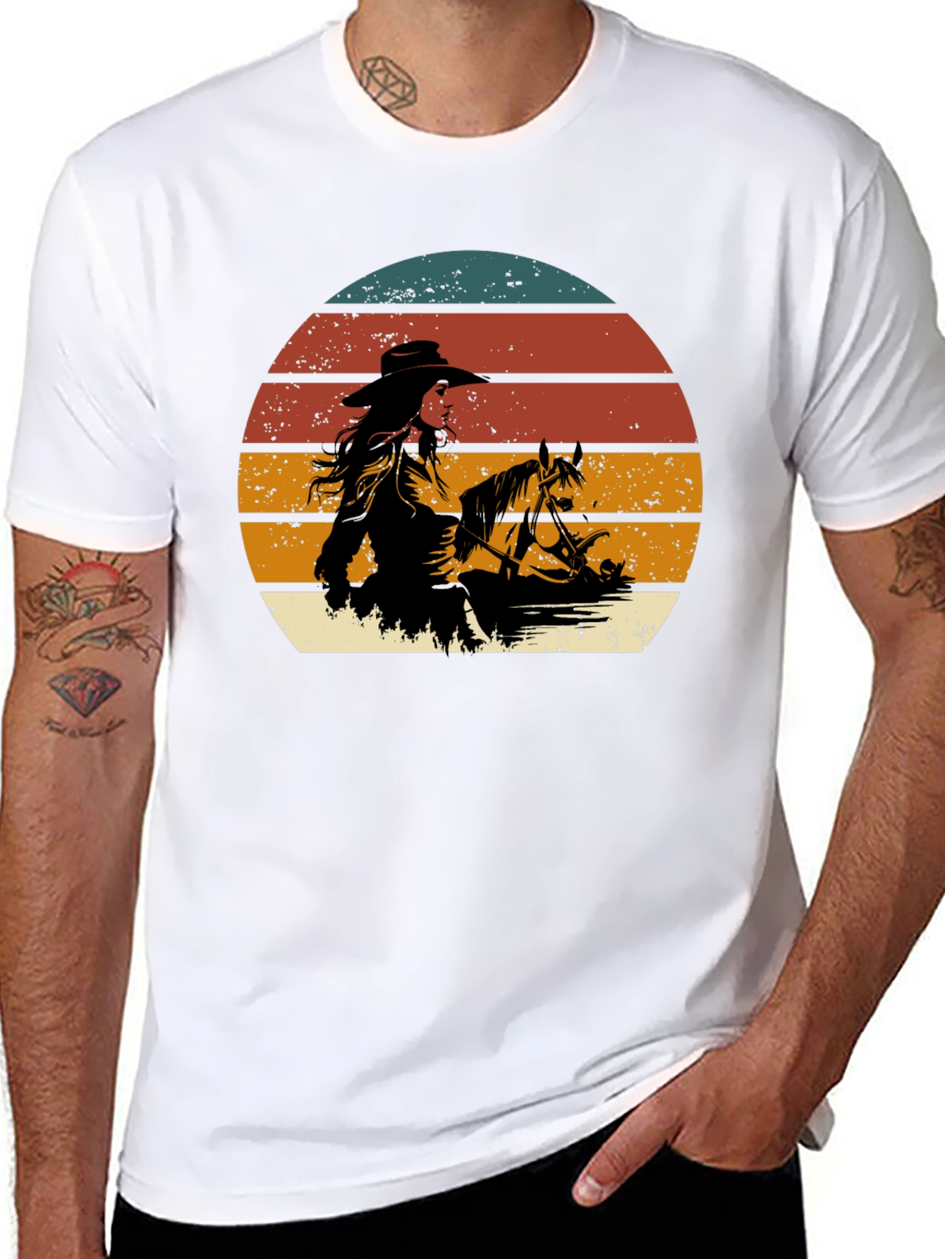 Black Cowgirl Sunset Graphic Tee - Western Style view 8