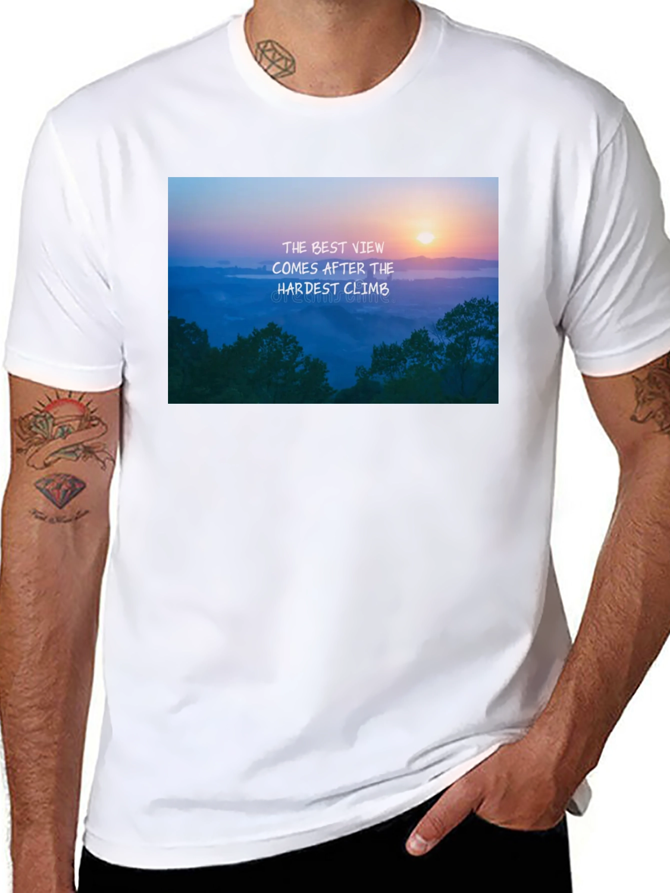 Black Inspirational Mountain View Graphic Tee - Black view 8