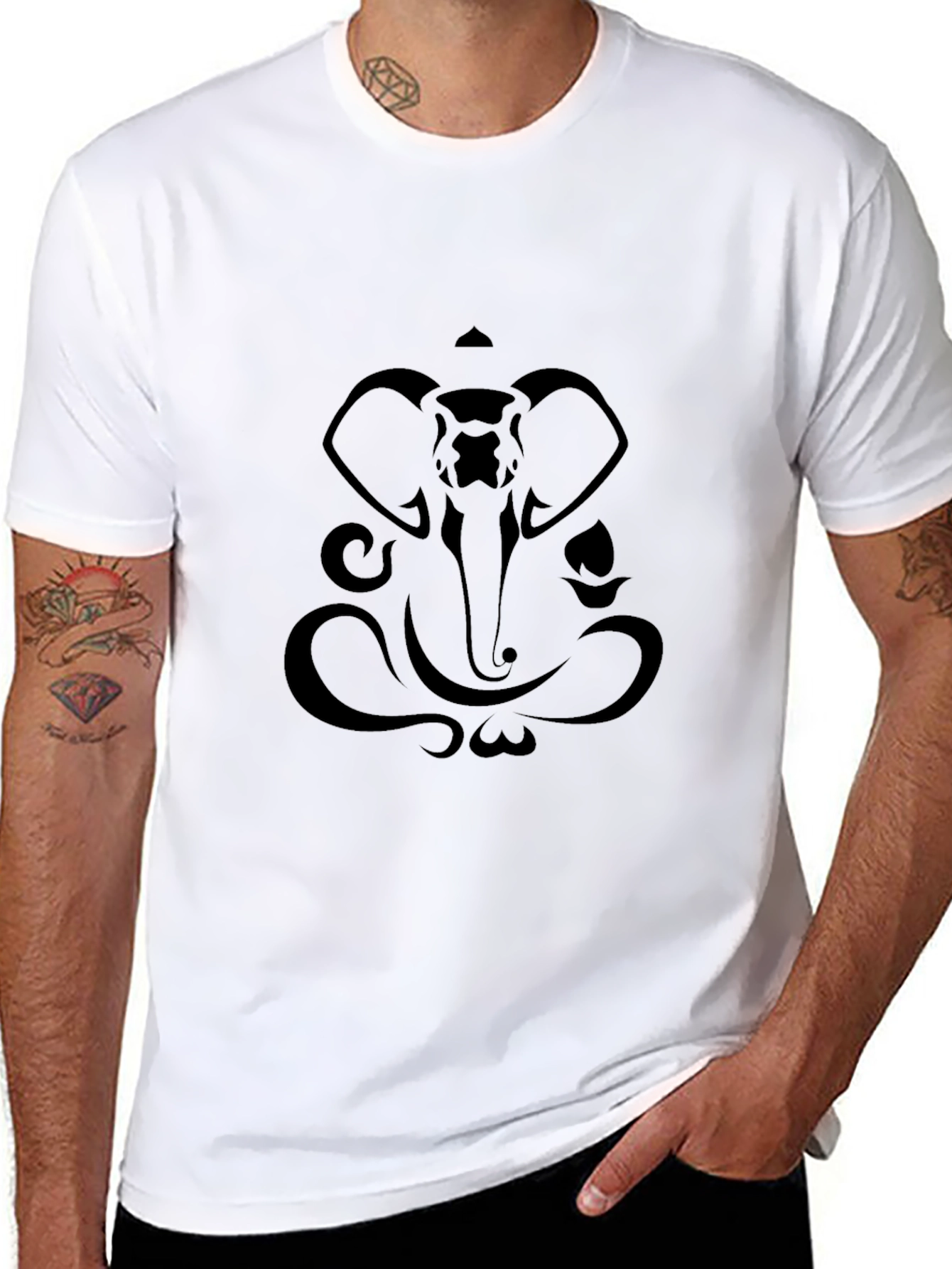 Black Ganesh Graphic Tee - Stylish Black Cotton T-Shirt view 8