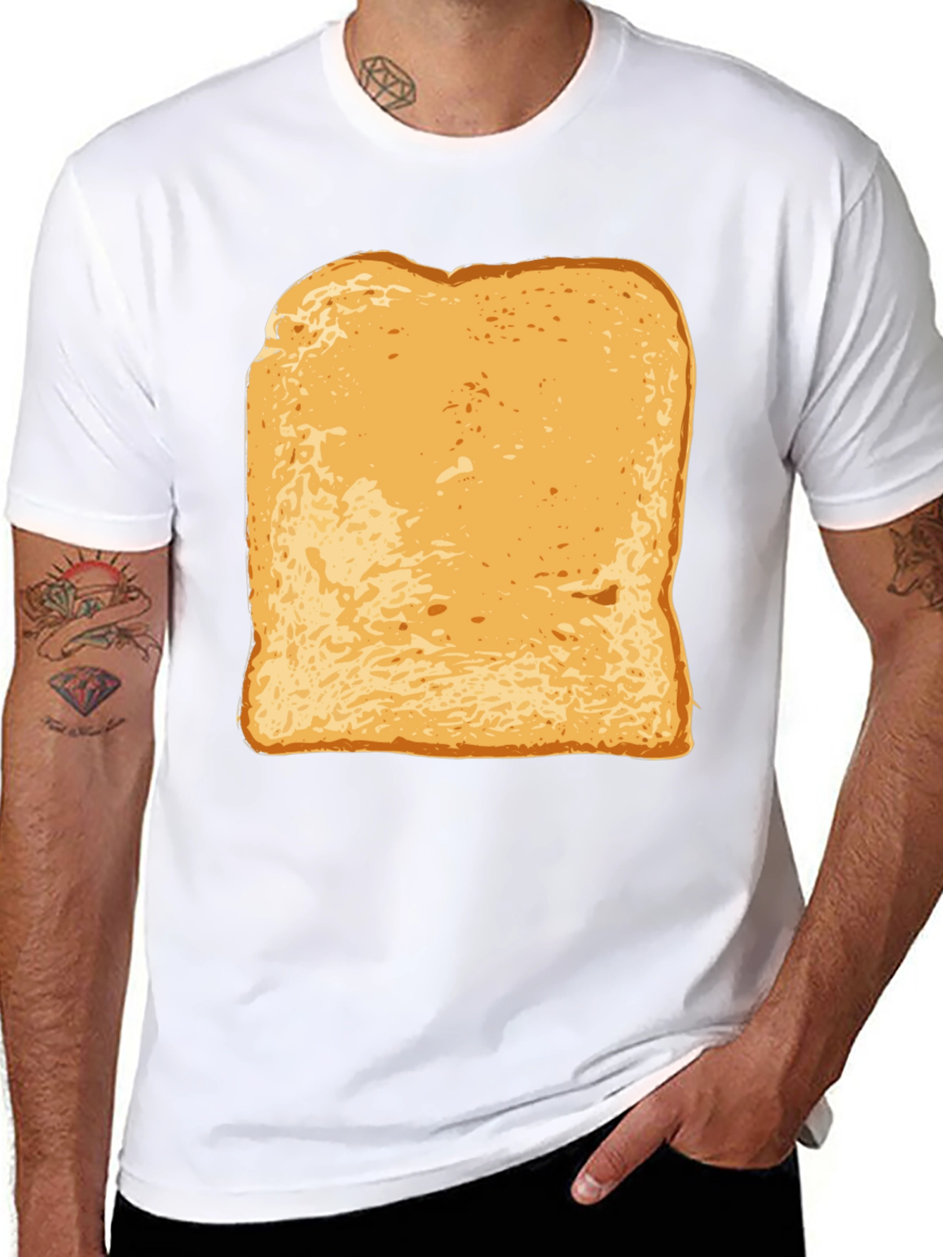 Black Bread Slice Graphic Tee - Funny Food T-Shirt view 8