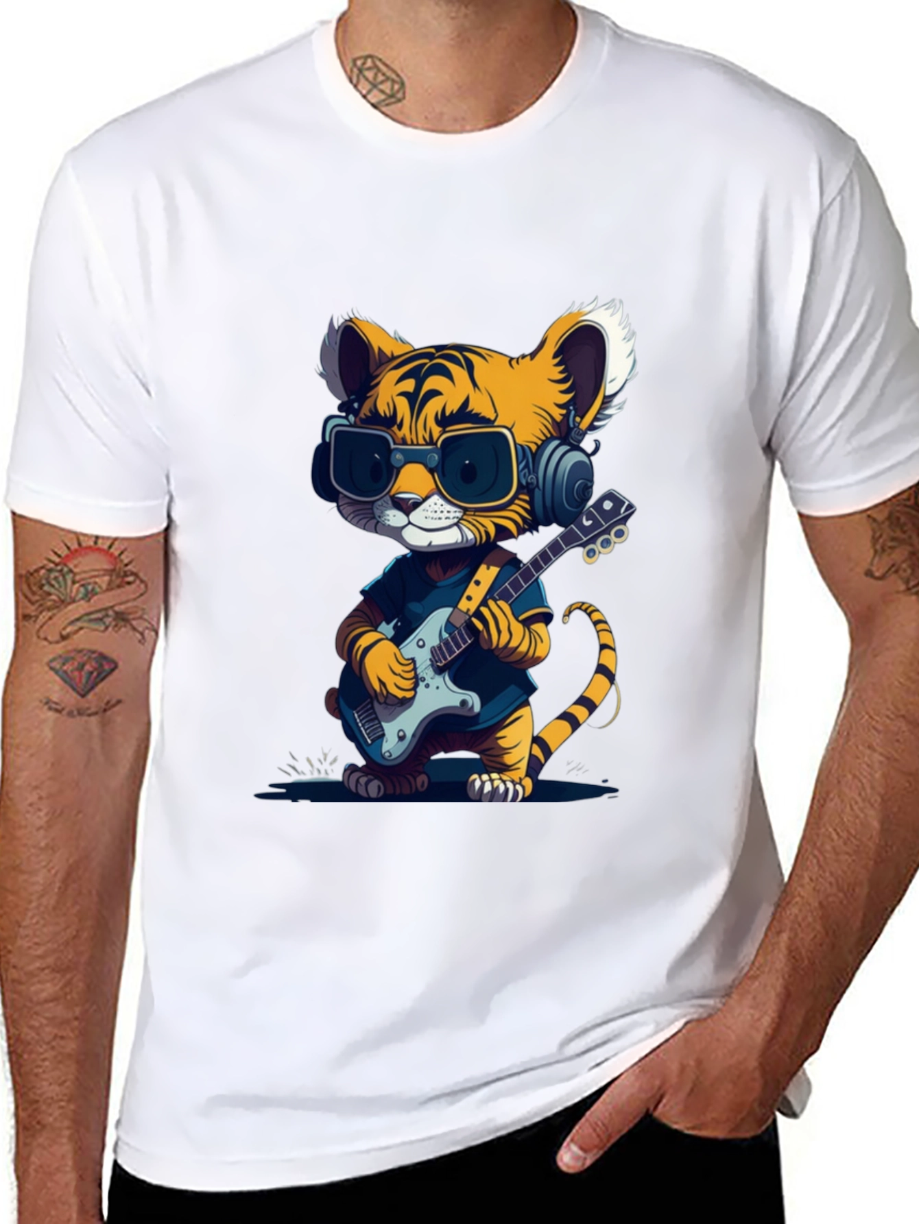 Black Tiger Guitarist T-Shirt view 8