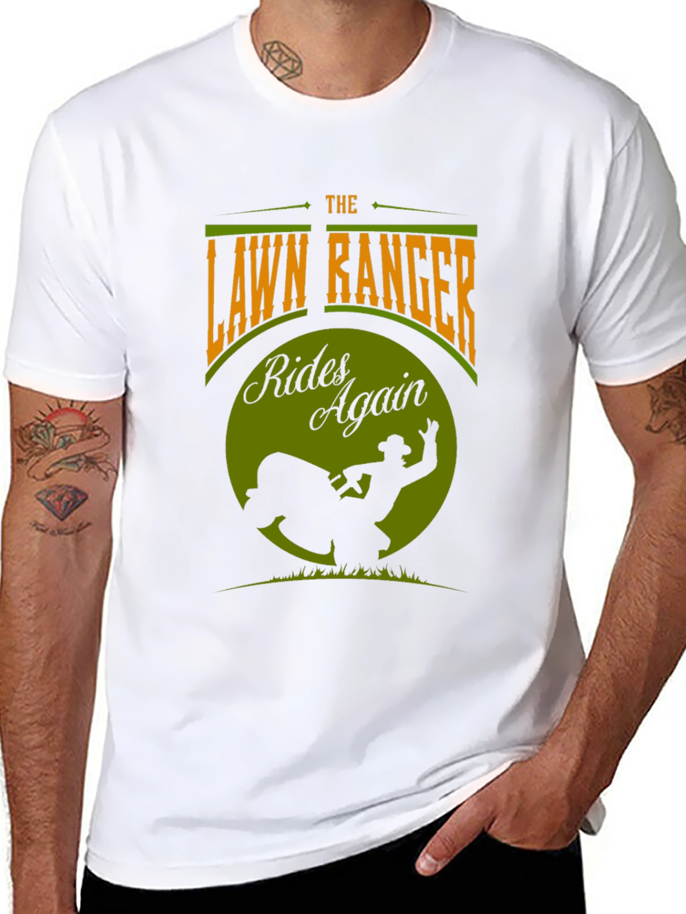 Black The Lawn Ranger T-Shirt - Rides Again Design view 8