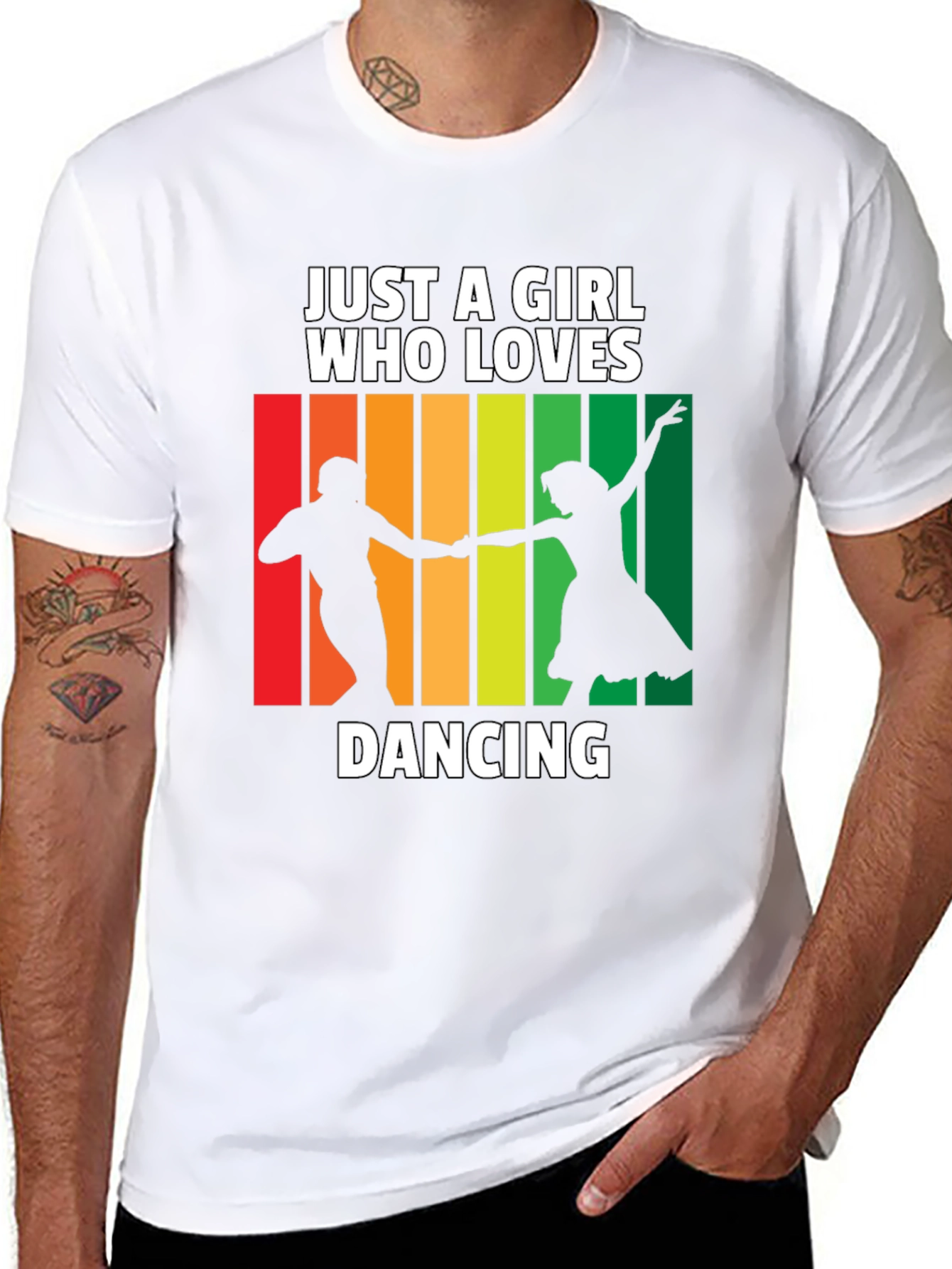 Black Dancing Lover T-Shirt: Just a Girl Who Loves Dancing Tee view 8