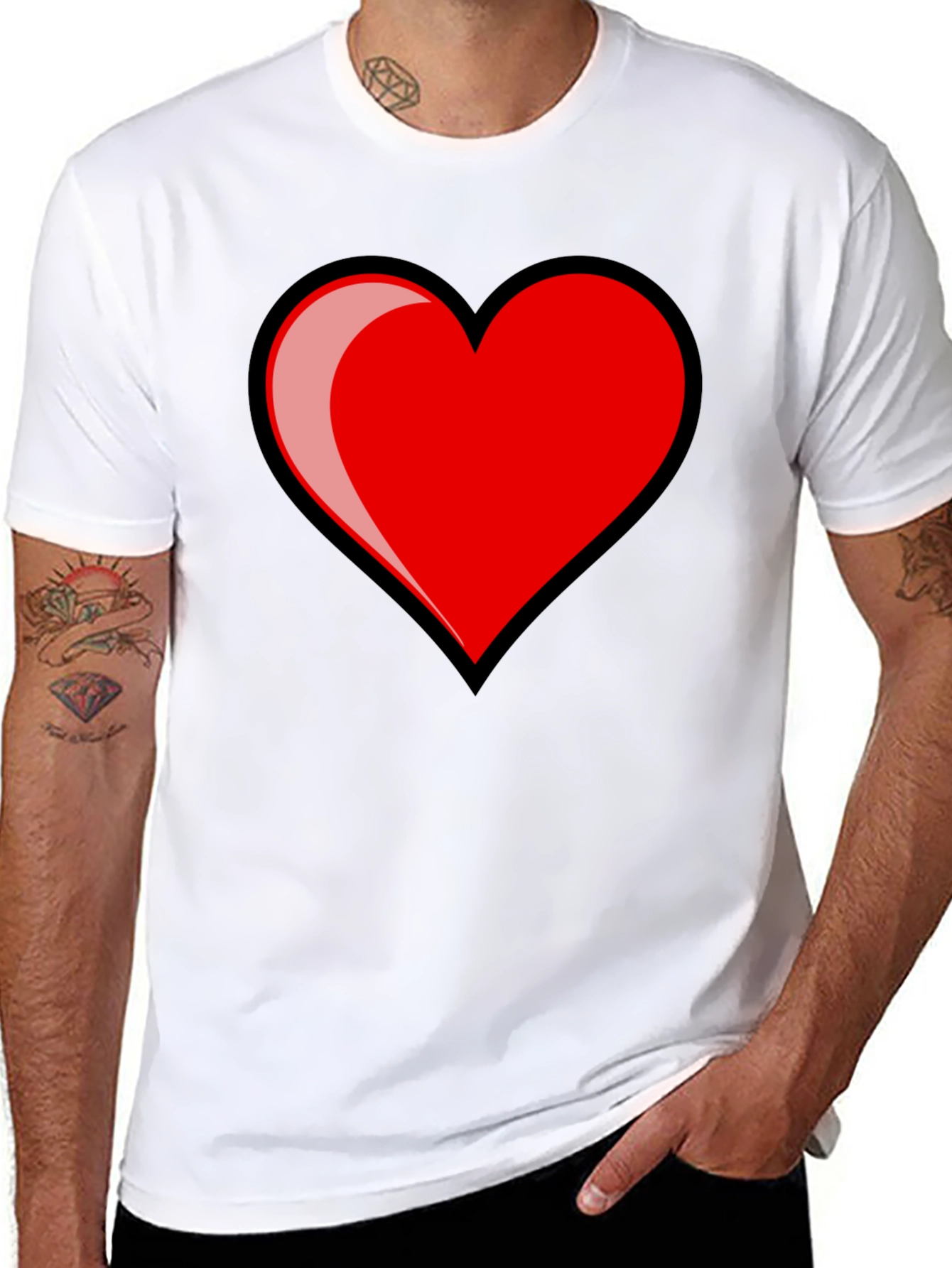 Black Heart Graphic Black T-Shirt view 8