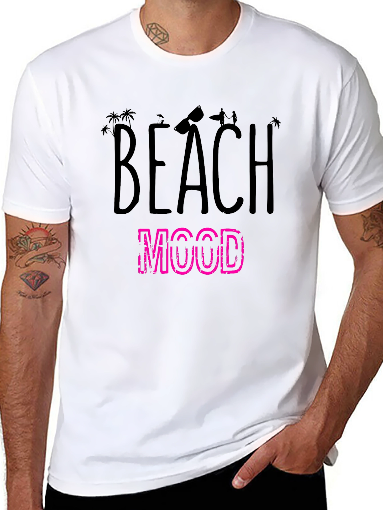 Black Beach Mood Graphic T-Shirt view 8