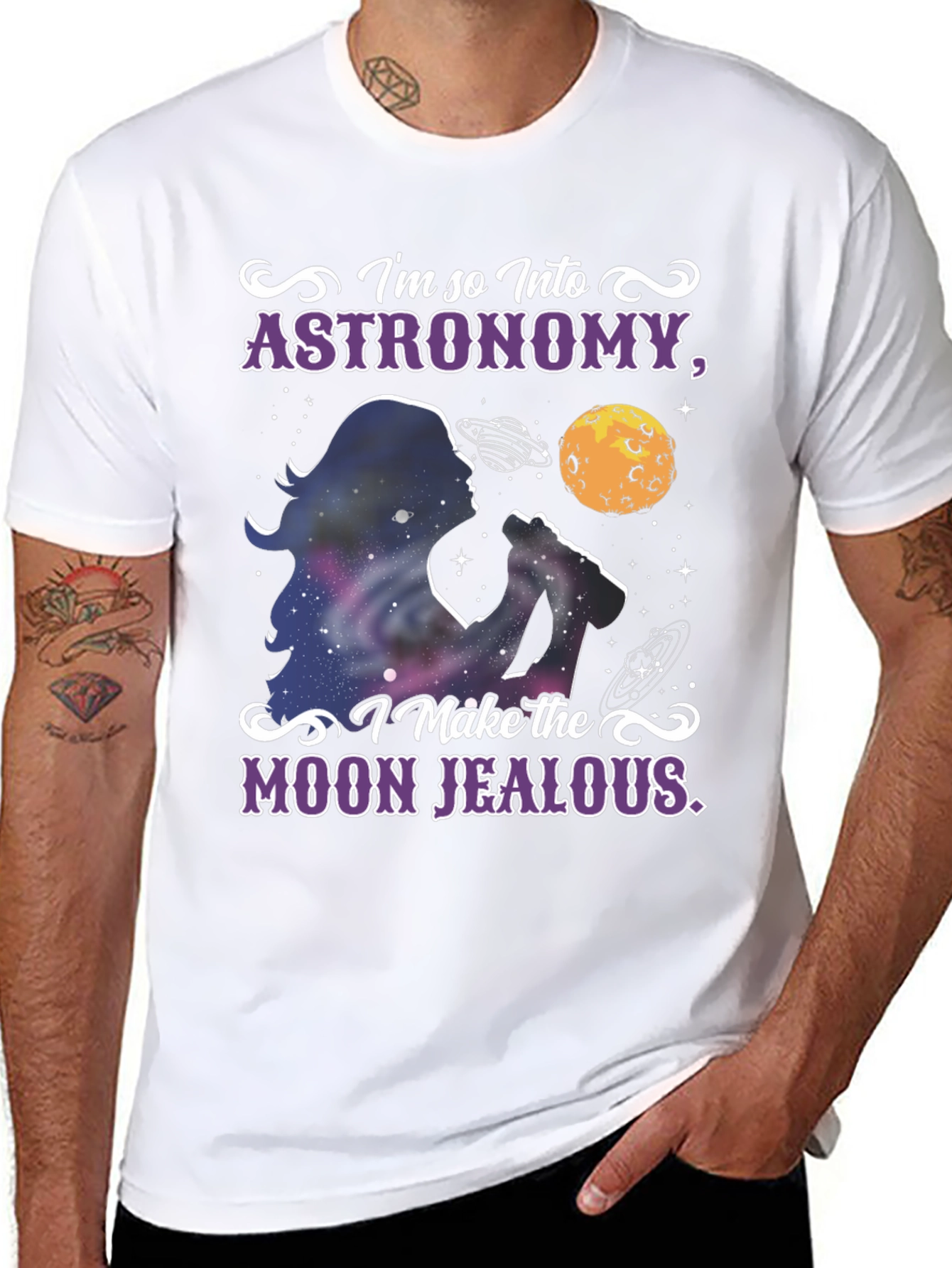 Black Astronomy Fan Black T-Shirt view 8