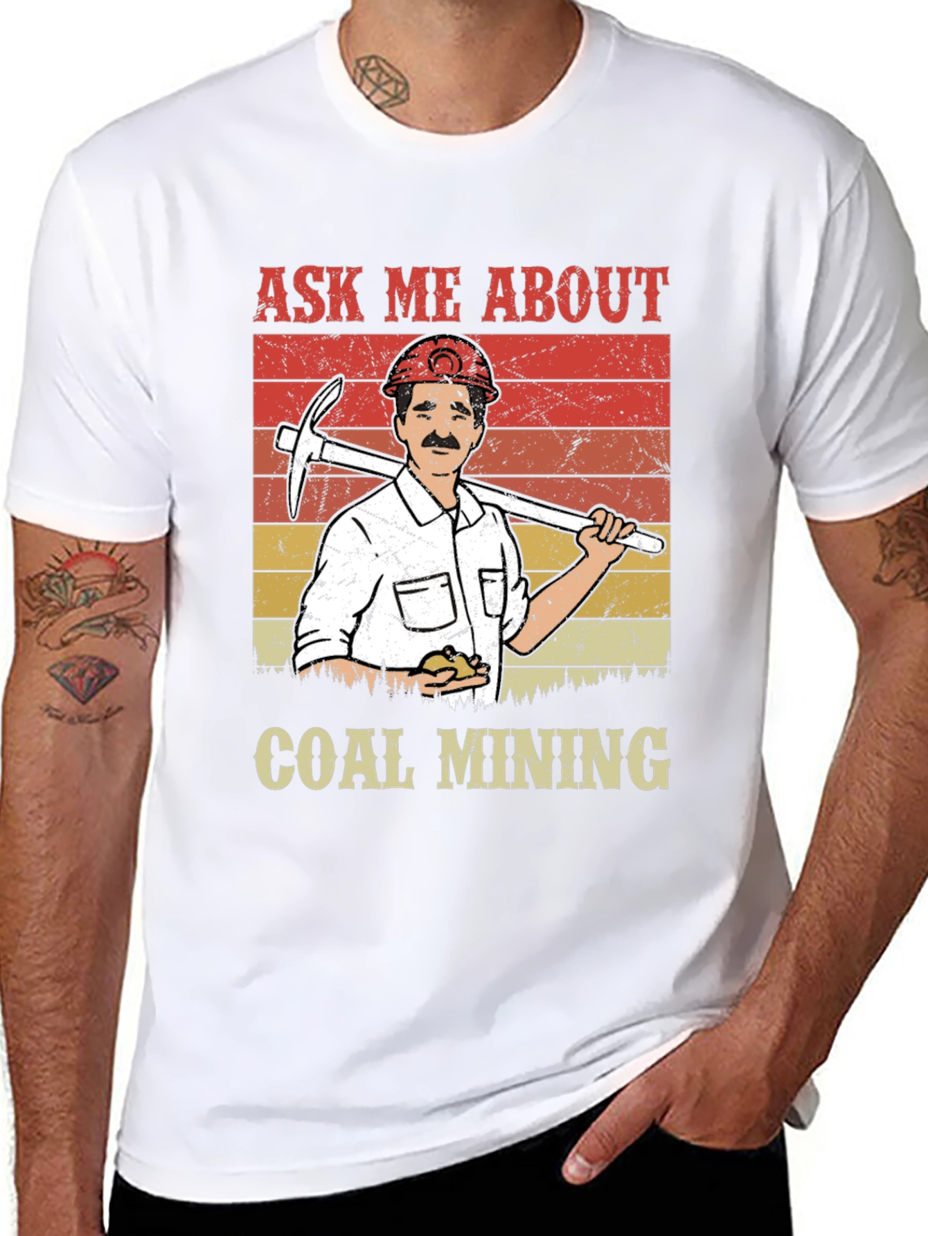 Black Ask Me About Coal Mining T-Shirt view 8