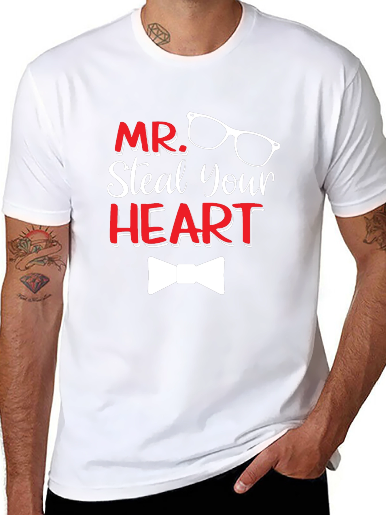 Black Mr. Steal Your Heart Graphic T-Shirt view 8