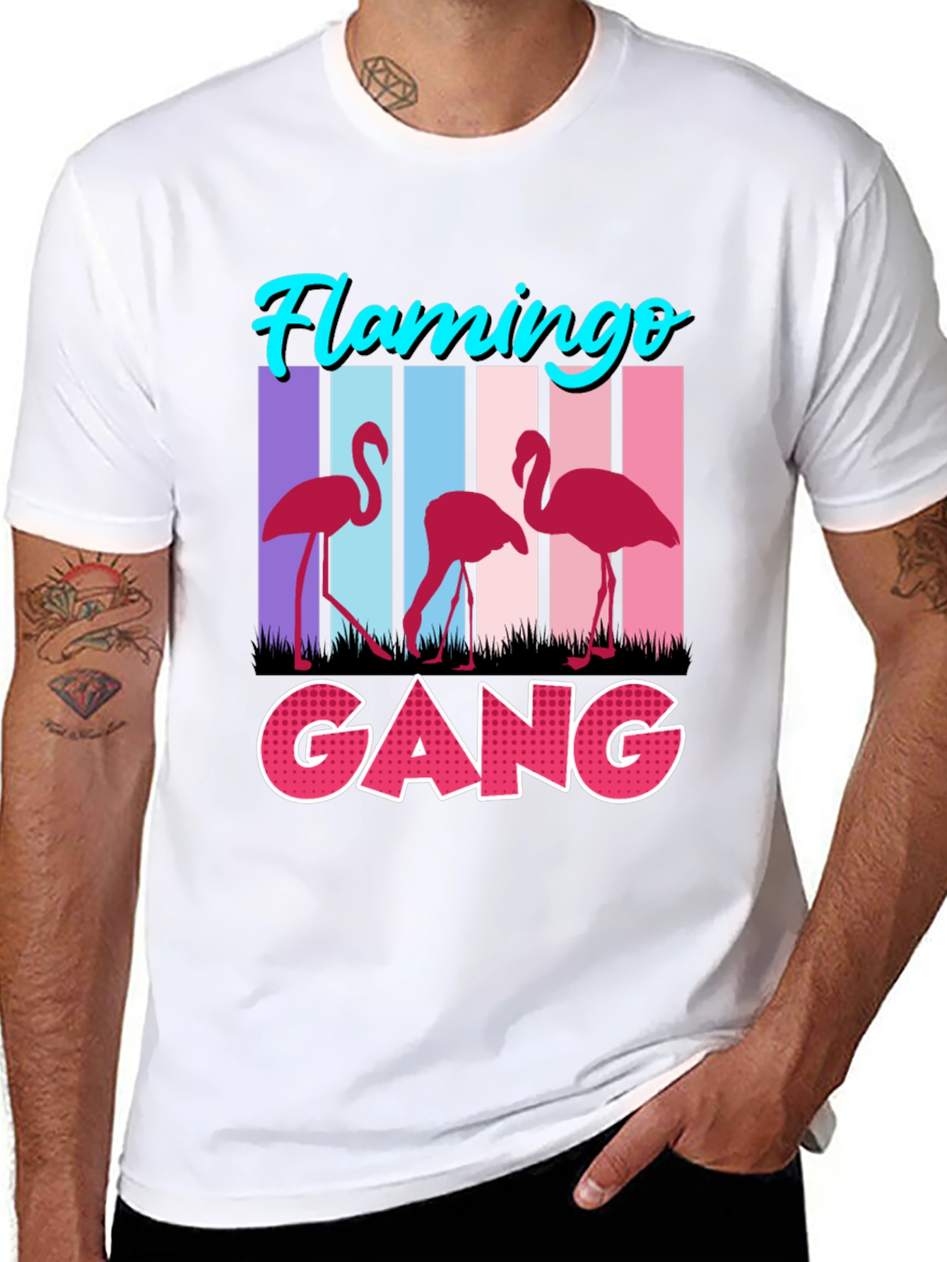 Black Flamingo Gang Graphic Tee view 8