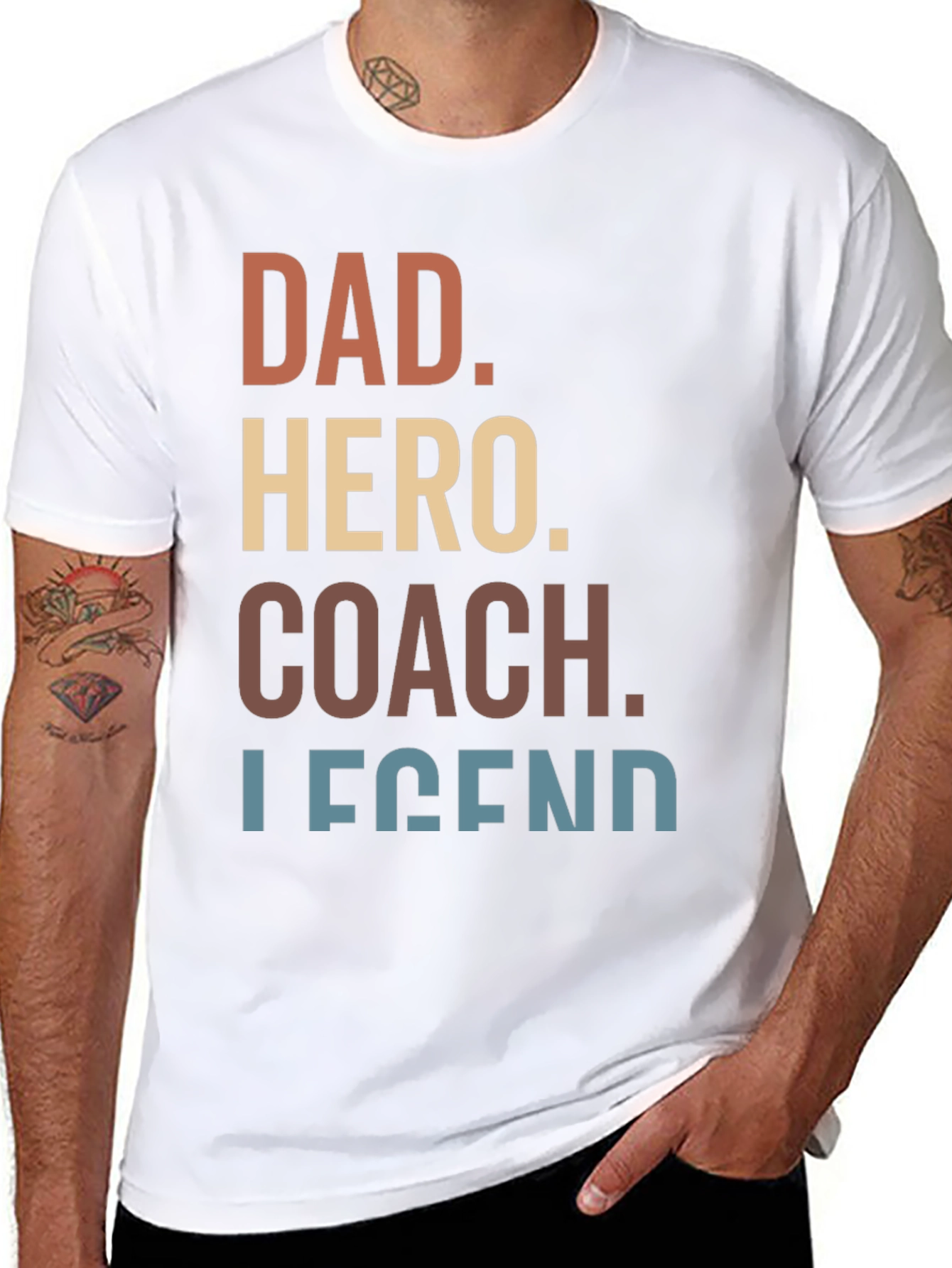 Black Dad Hero Coach Legend Graphic Tee view 8