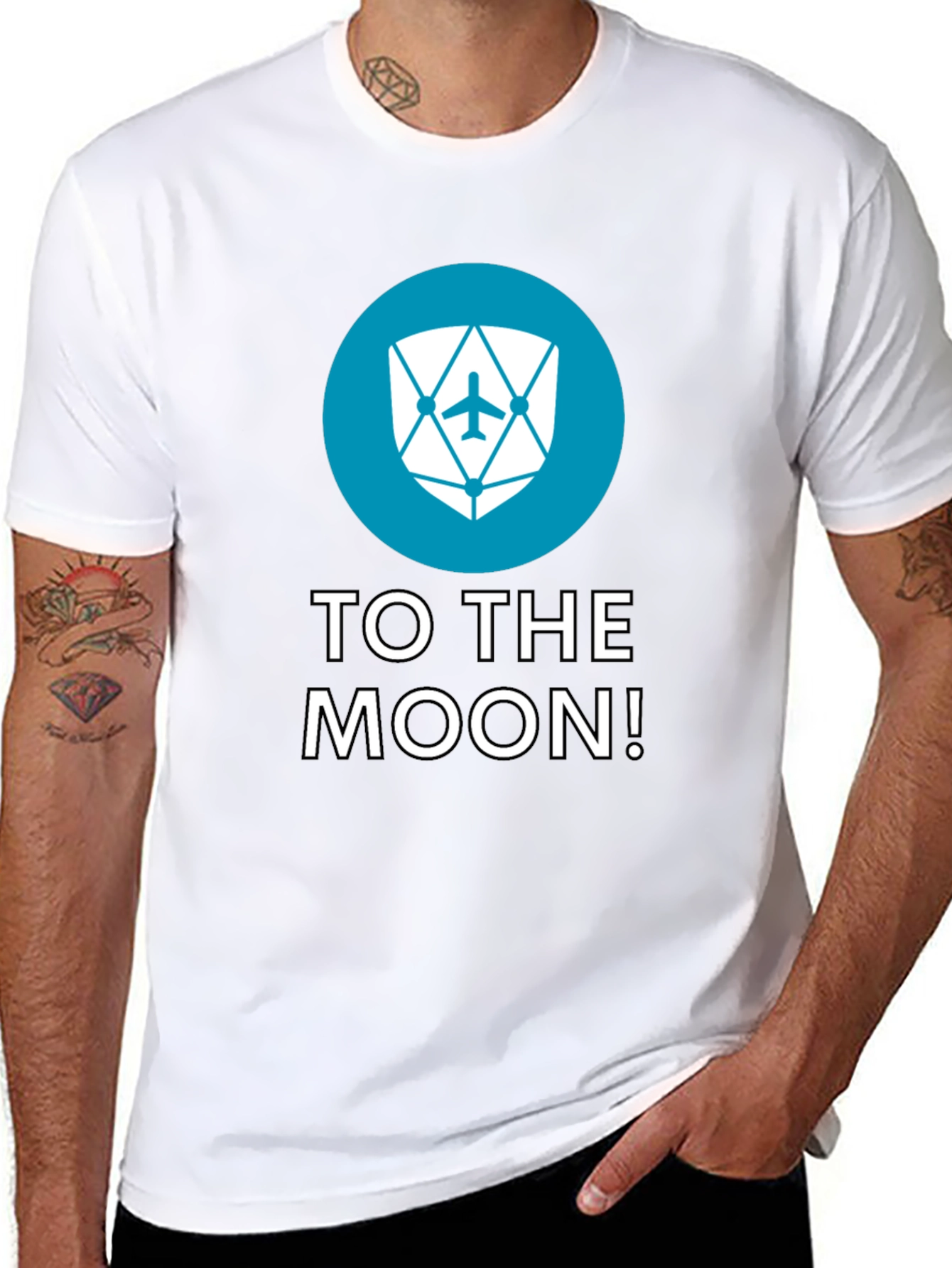 Black To The Moon Black Tee - Crypto Inspired Design view 8