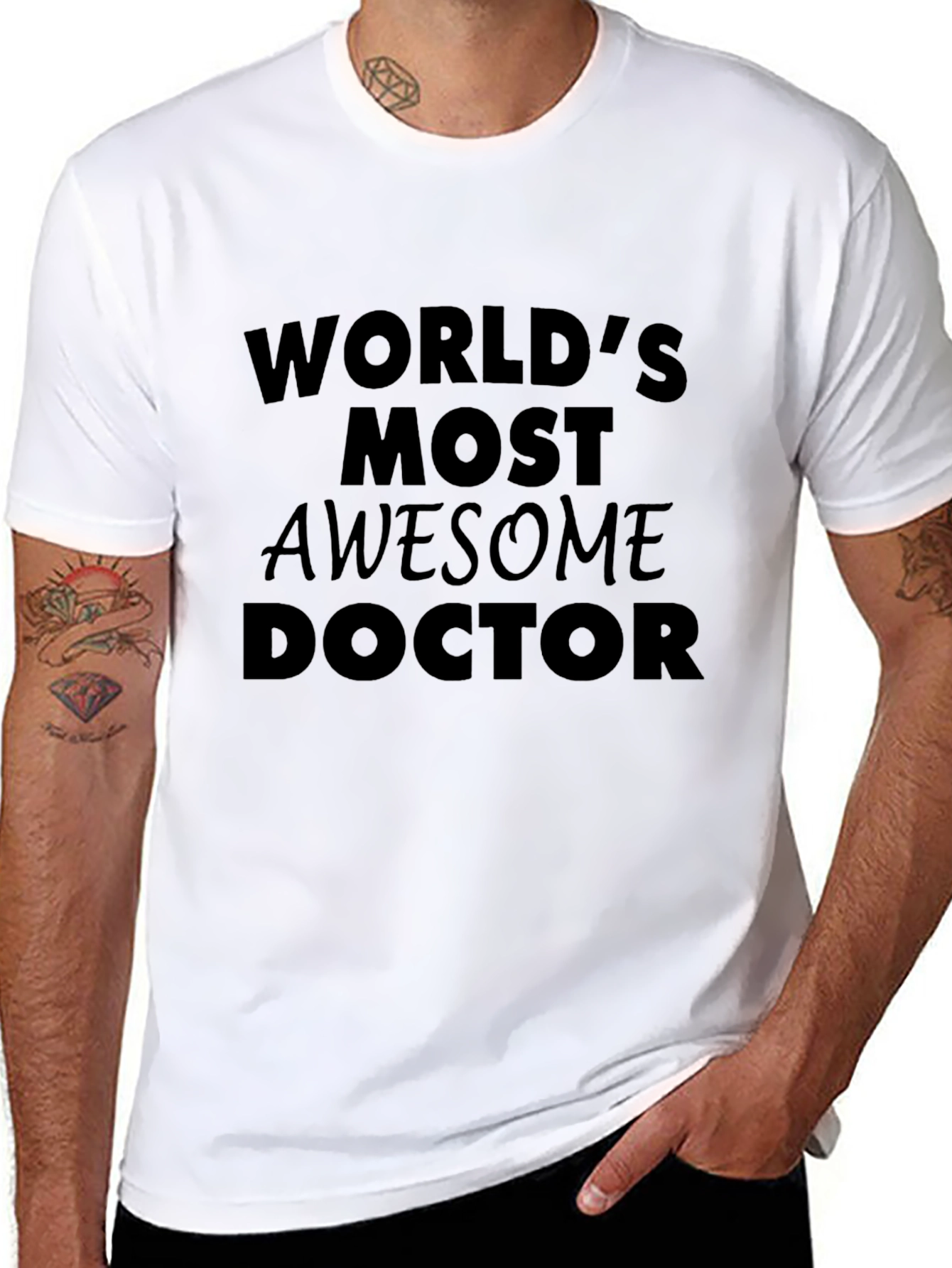 Black World's Most Awesome Doctor T-Shirt view 8