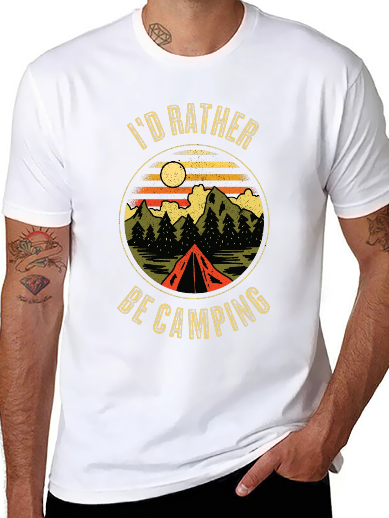 Black Camping Graphic T-Shirt view 8