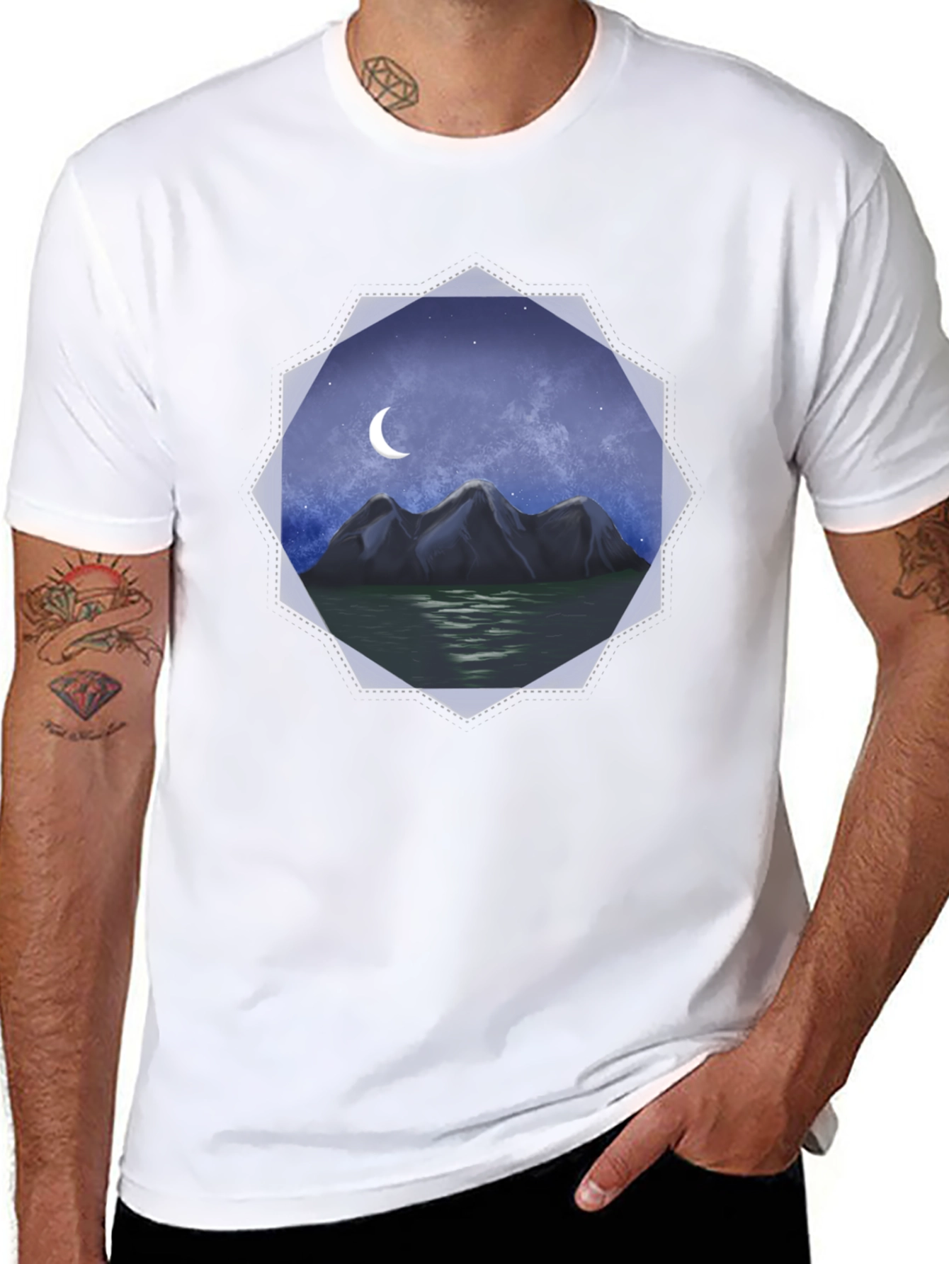 Black Mountain Moon Graphic Tee - Black view 8