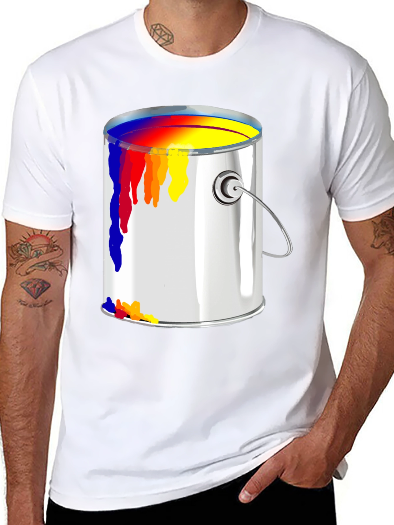 Black Paint Can T-Shirt - Artistic Design view 8