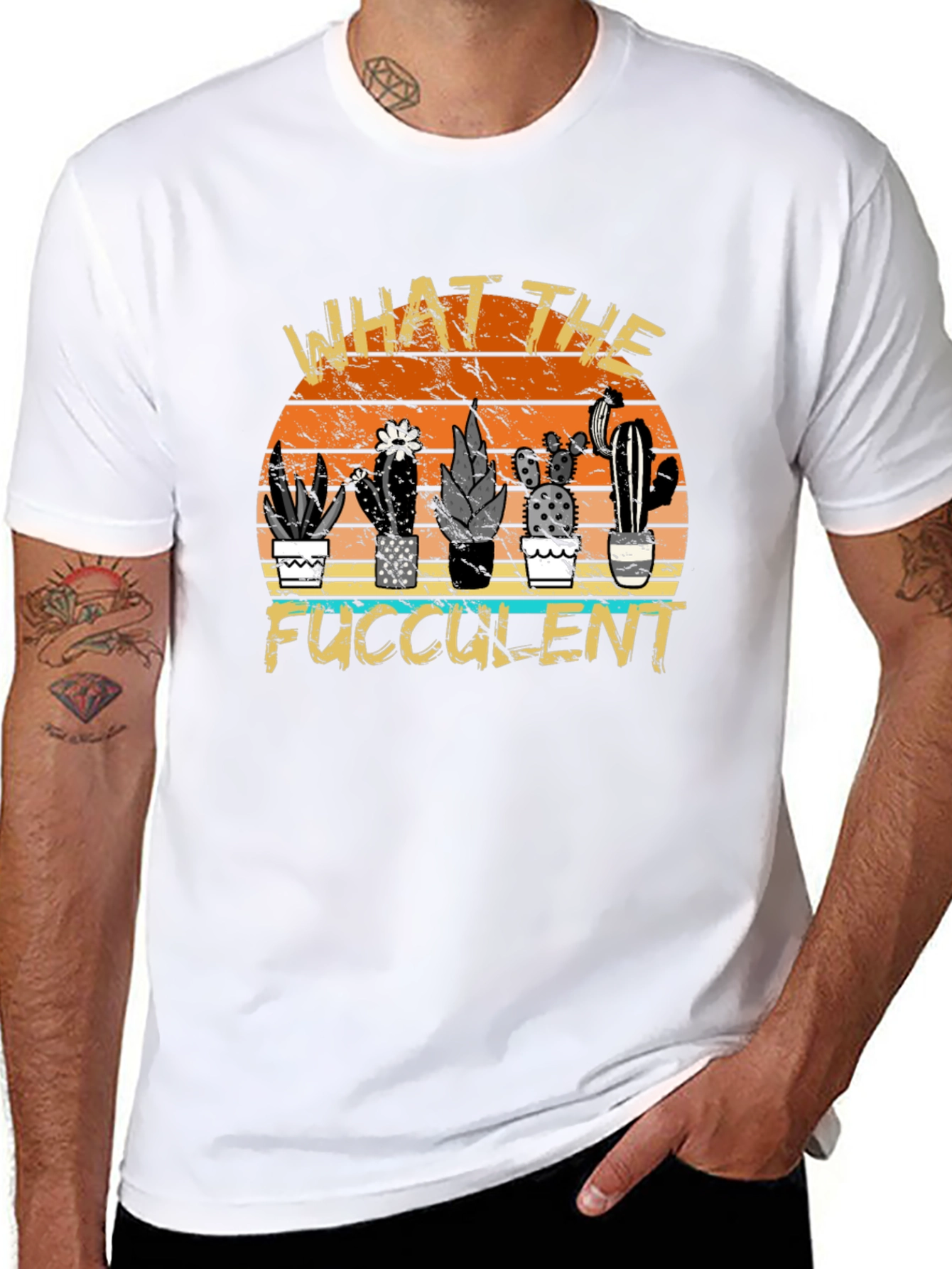 Black What the Fucculent Cactus Graphic Tee view 8