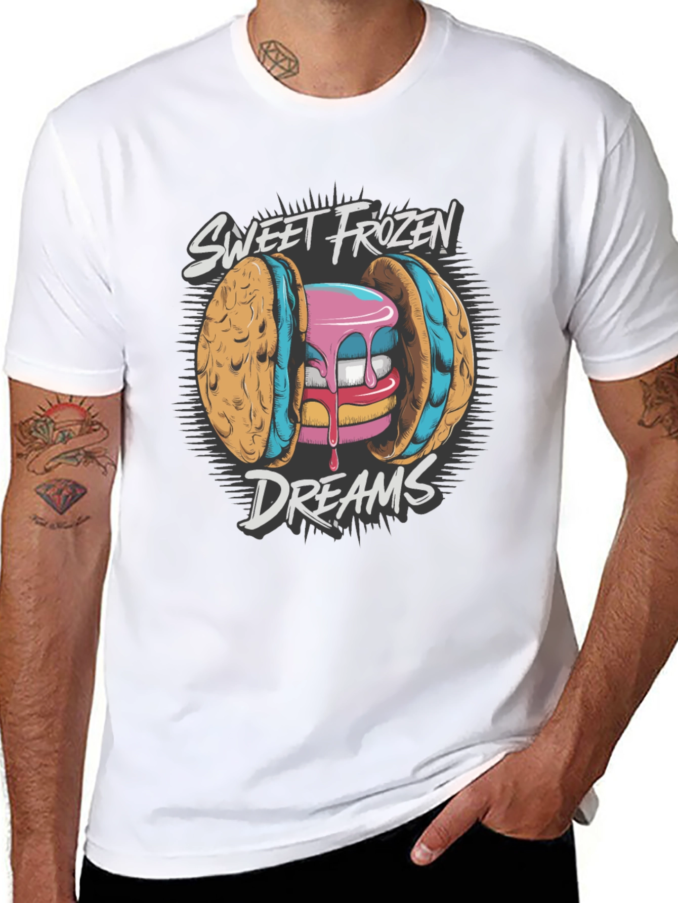 Black Sweet Frozen Dreams Graphic Tee - Soft Cotton Blend view 8