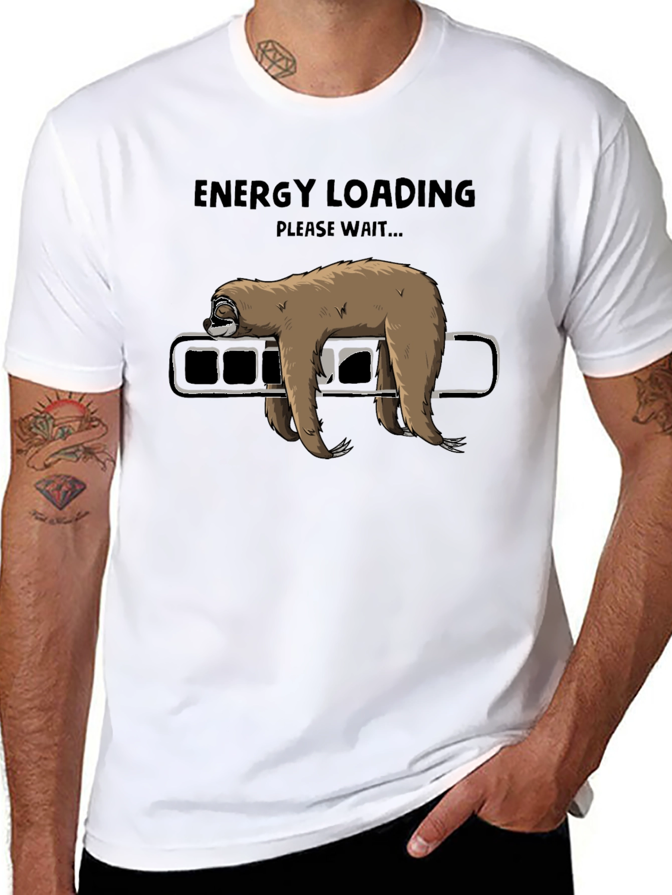 Black Energy Loading Sloth Tee view 8
