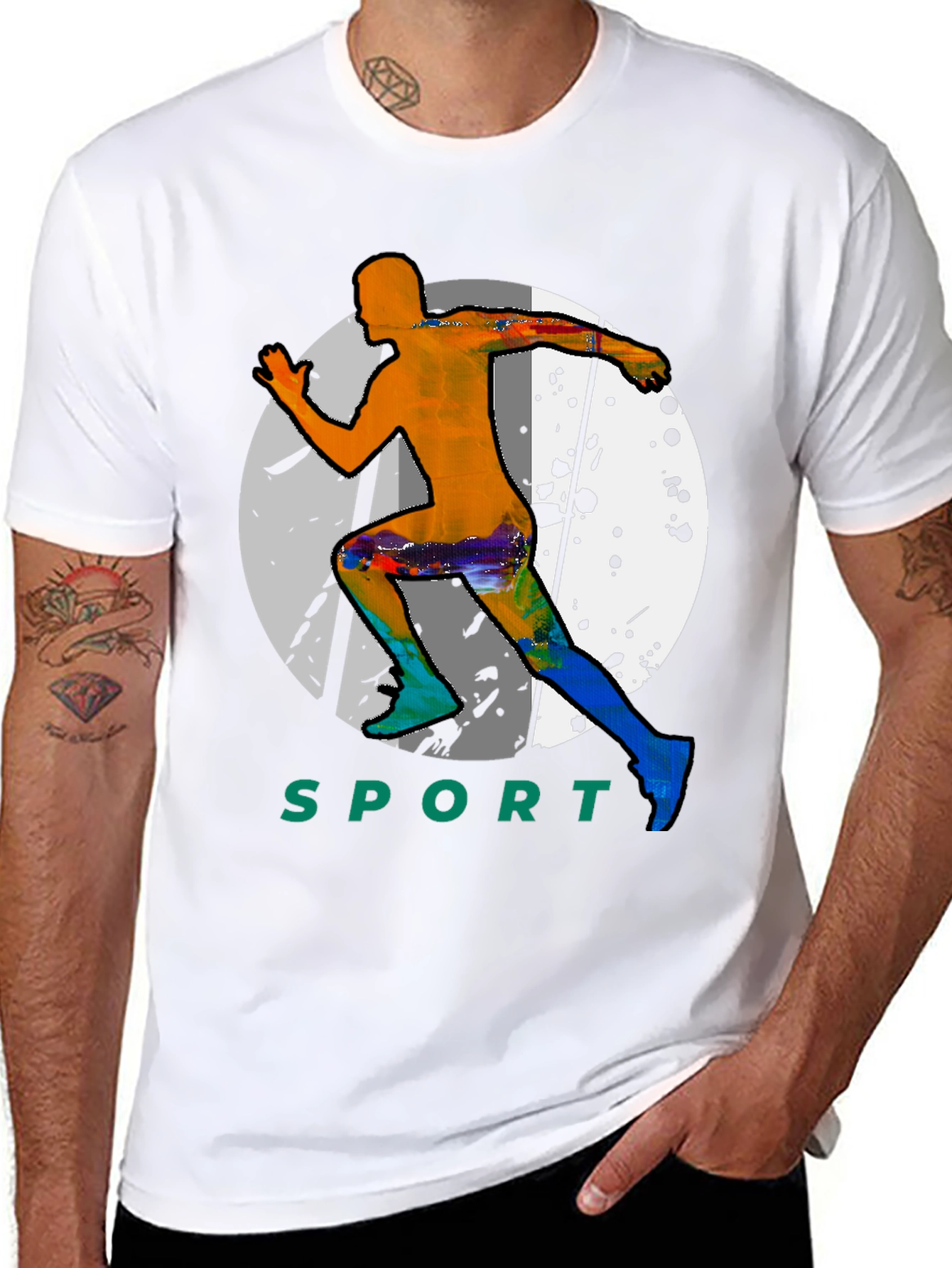 Men's Sport Graphic Black T-Shirt - 8