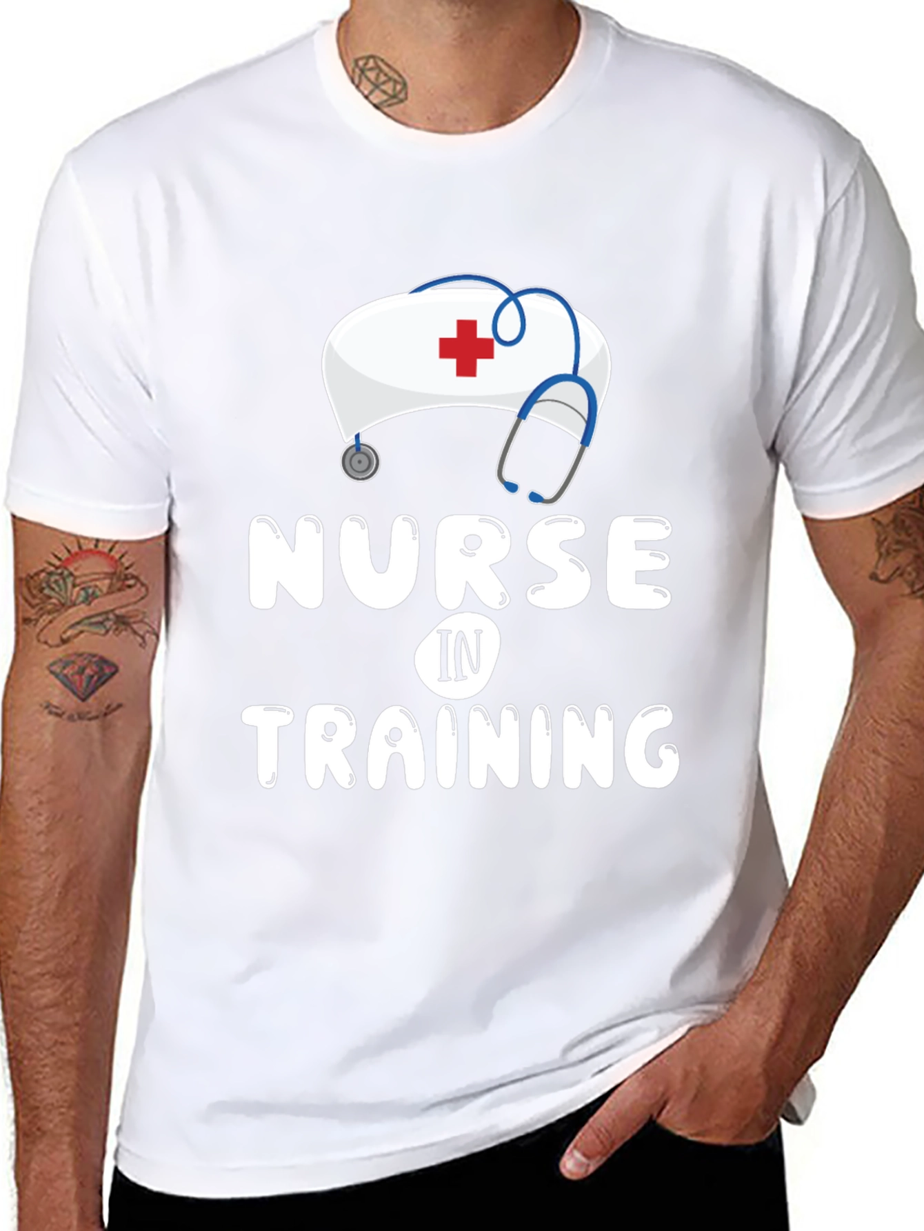 Black Nurse in Training Graphic T-Shirt - Medical Student Tee view 8
