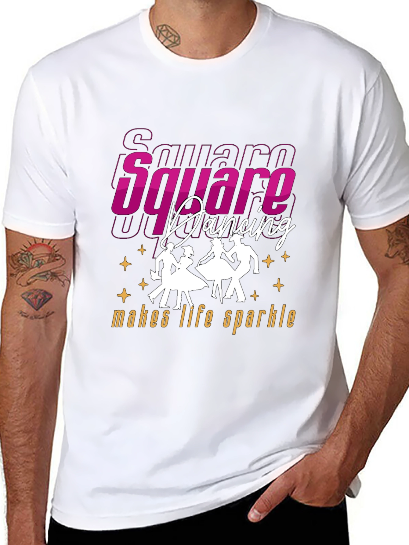 Black Square Dancing Makes Life Sparkle T-Shirt view 8