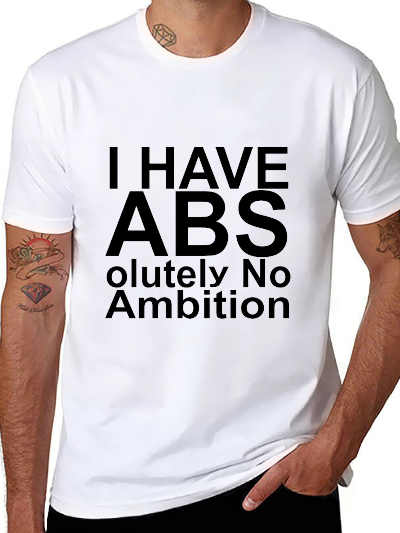 Black I Have Abs T-Shirt - Humor Graphic Tee view 8