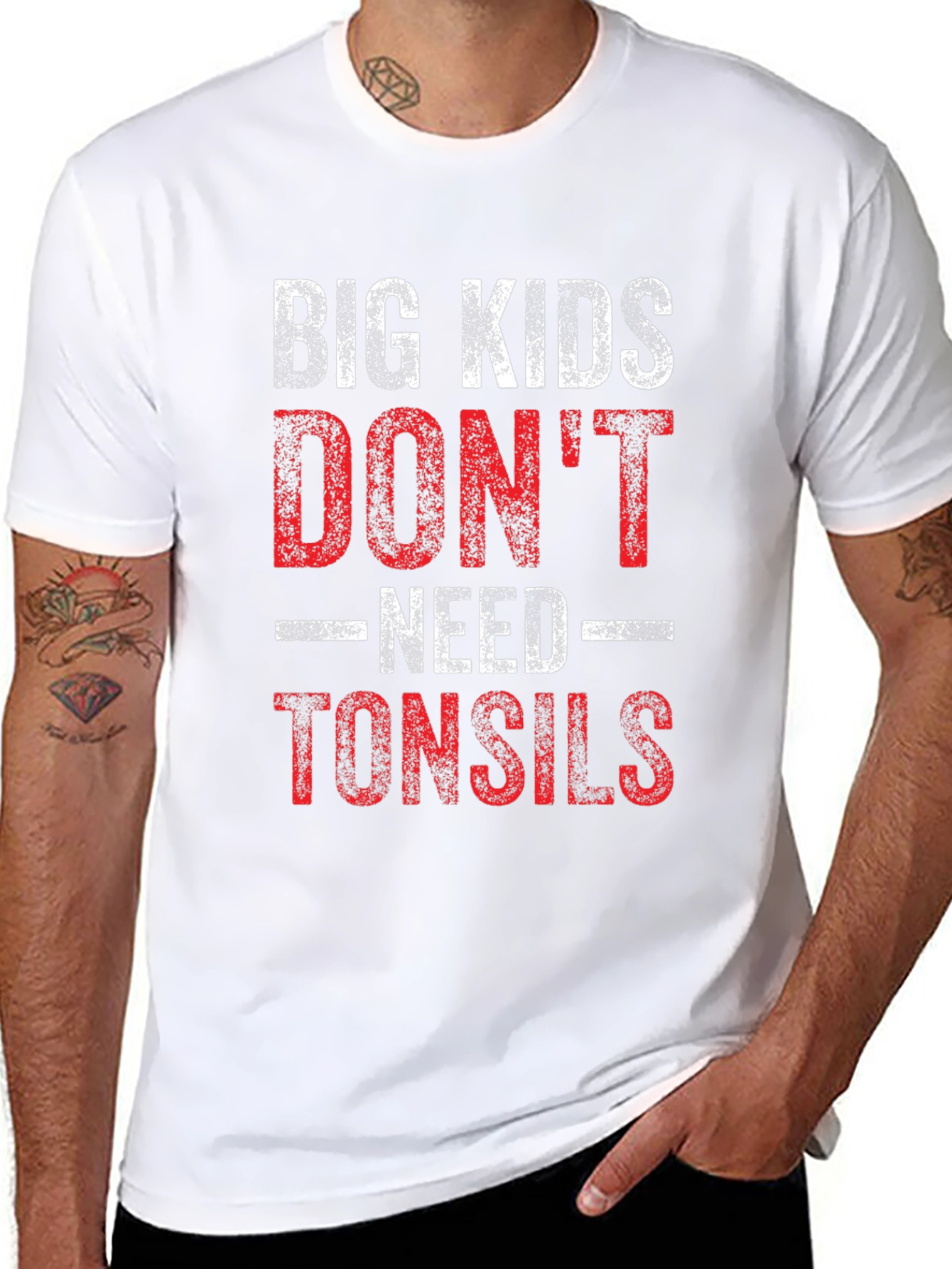 Black Big Kids Don't Need Tonsils Funny T-Shirt view 8