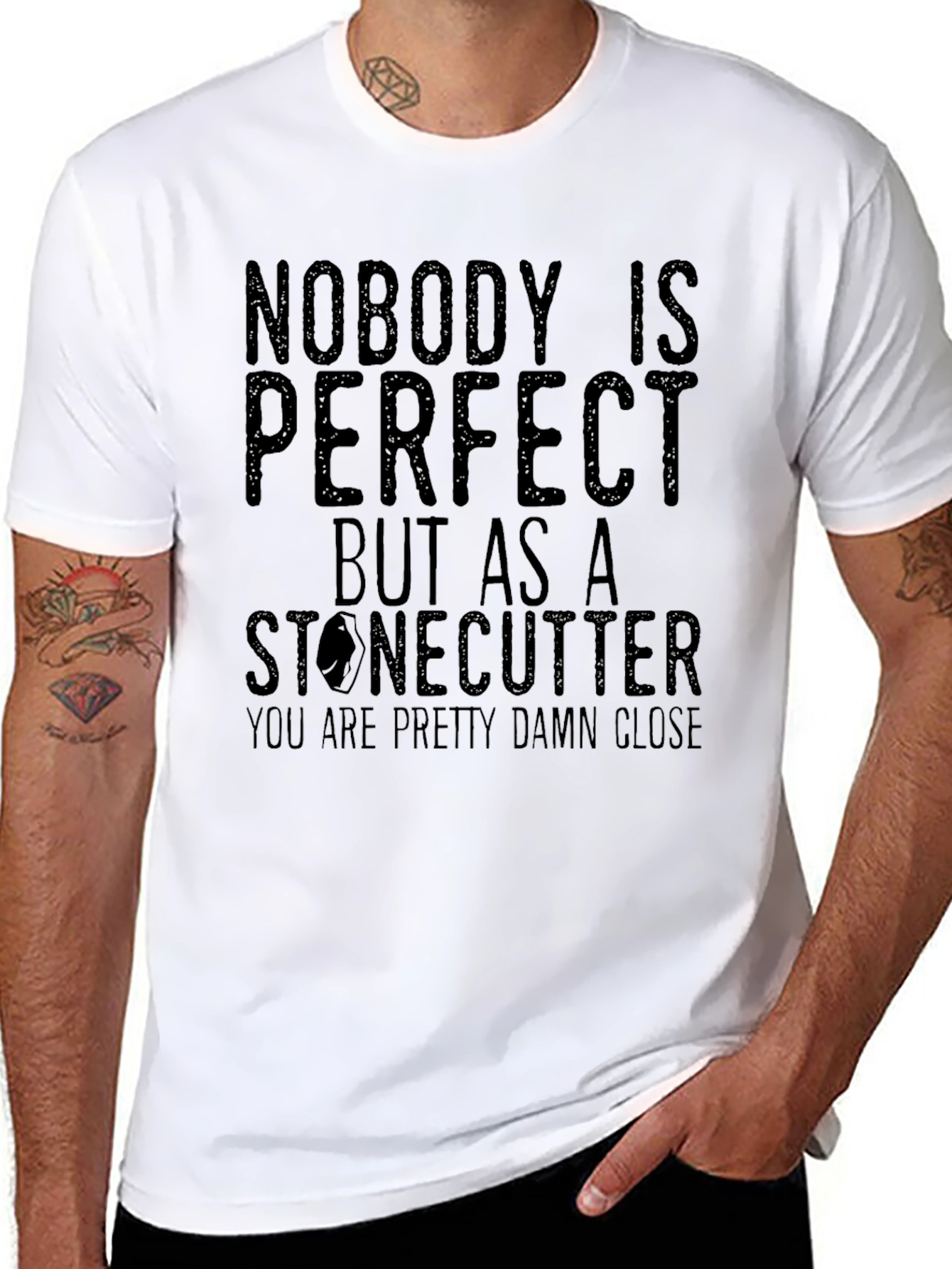 Black Stonecutter Perfection Graphic Tee - Soft Cotton Blend view 8