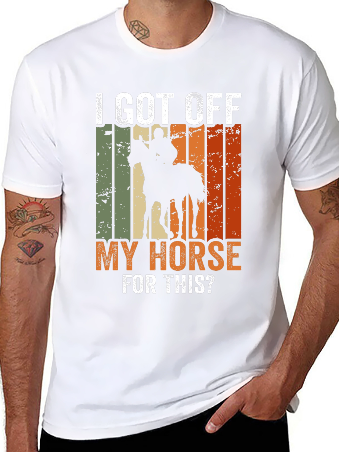 Black I Got Off My Horse For This? Novelty T-Shirt view 8