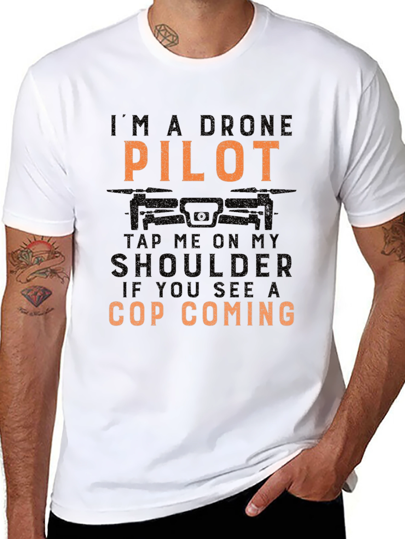 Black Drone Pilot T-Shirt - Funny Design for Drone Enthusiasts view 8