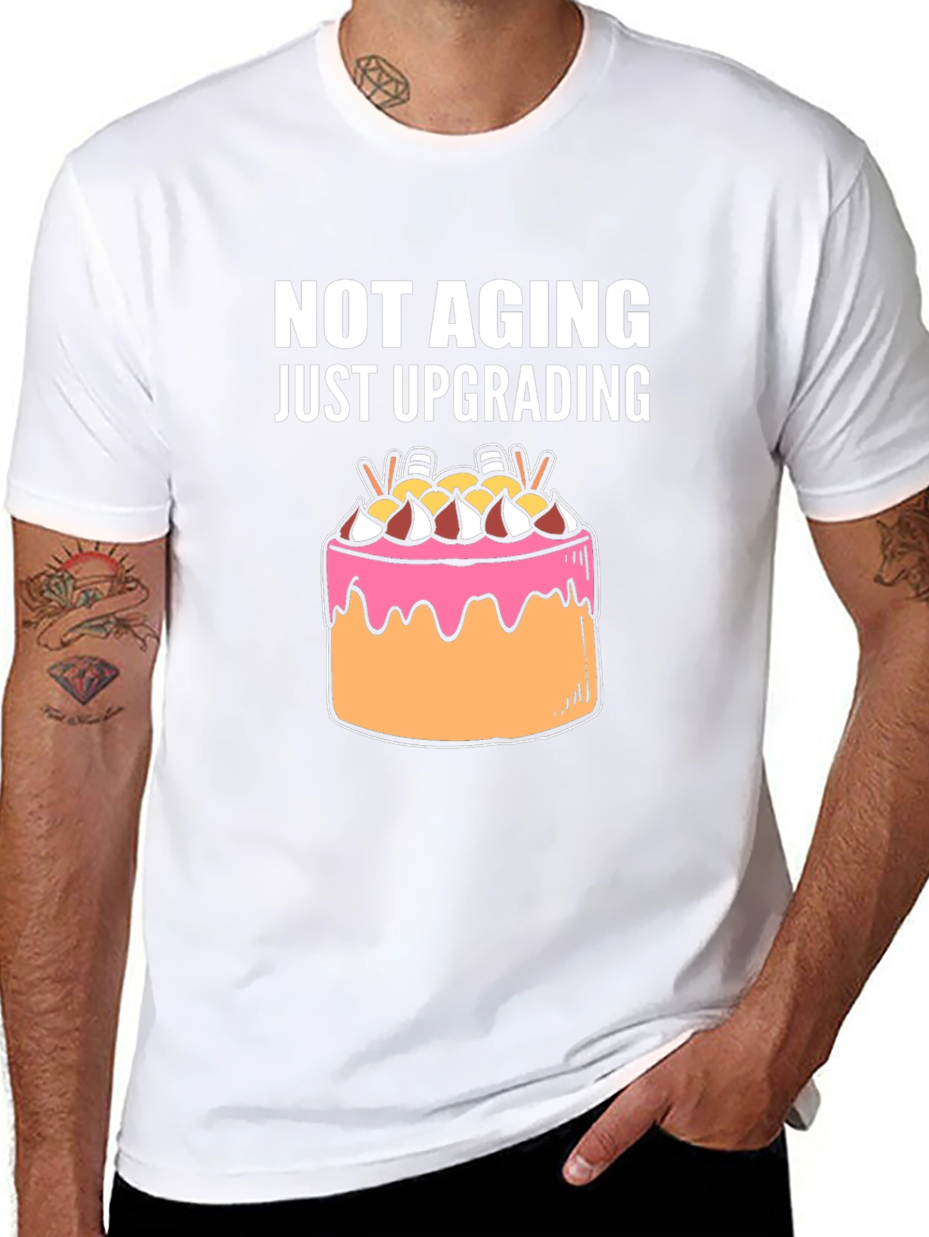 Black Not Aging Upgrading Graphic Tee view 8