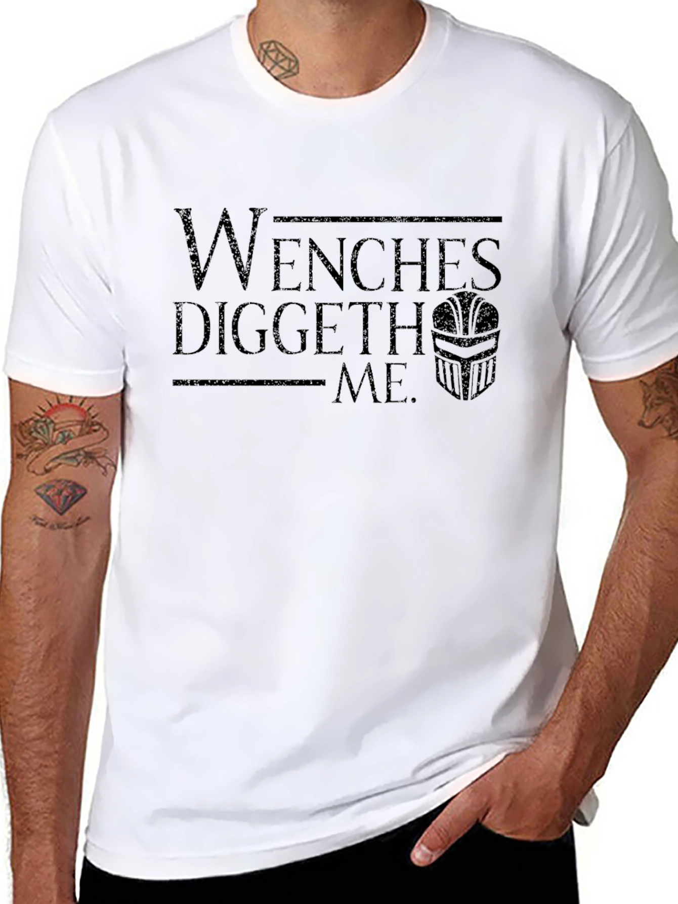 Black Wenches Diggeth Me T-Shirt - Humorous Graphic Tee view 8