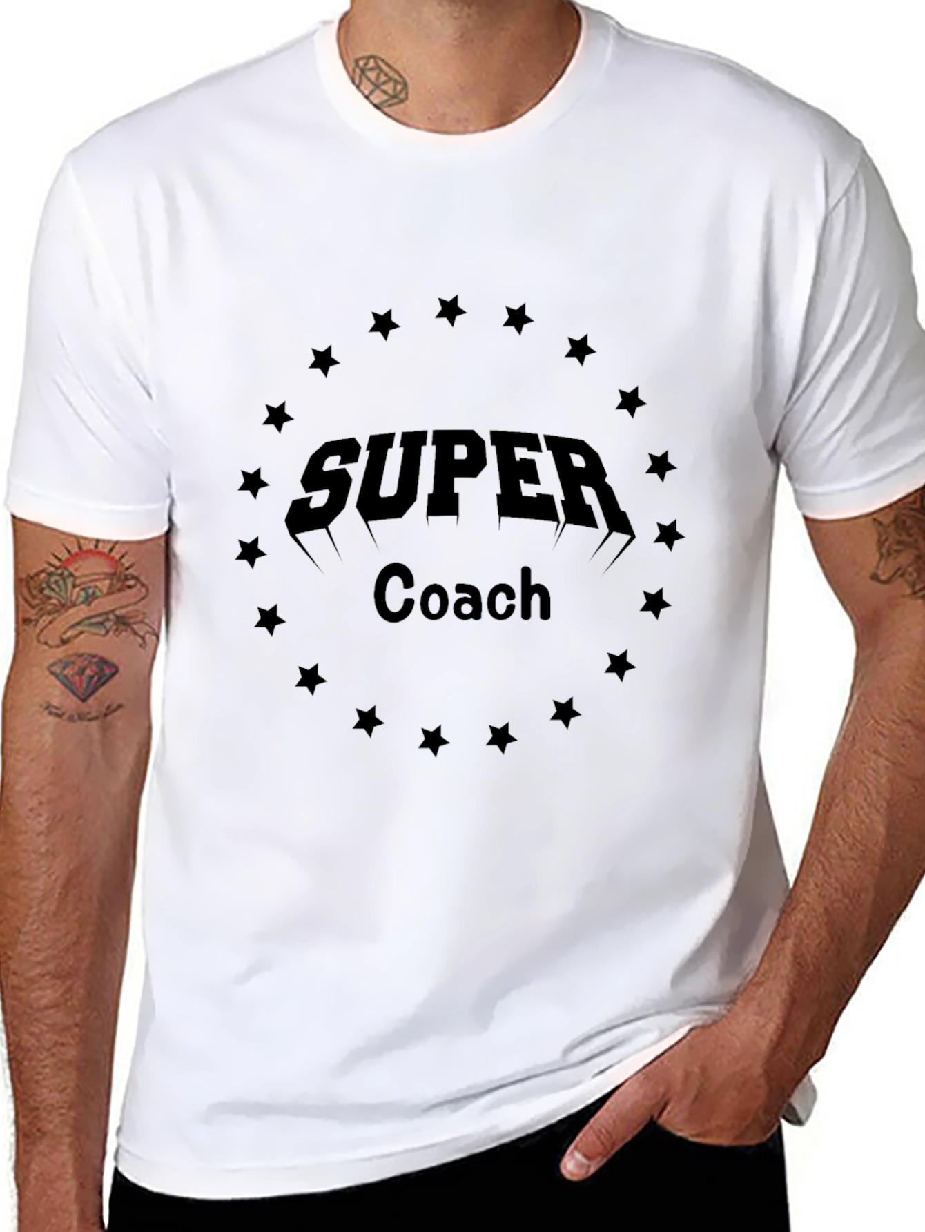Black Super Coach Star T-Shirt - Black Graphic Tee view 8
