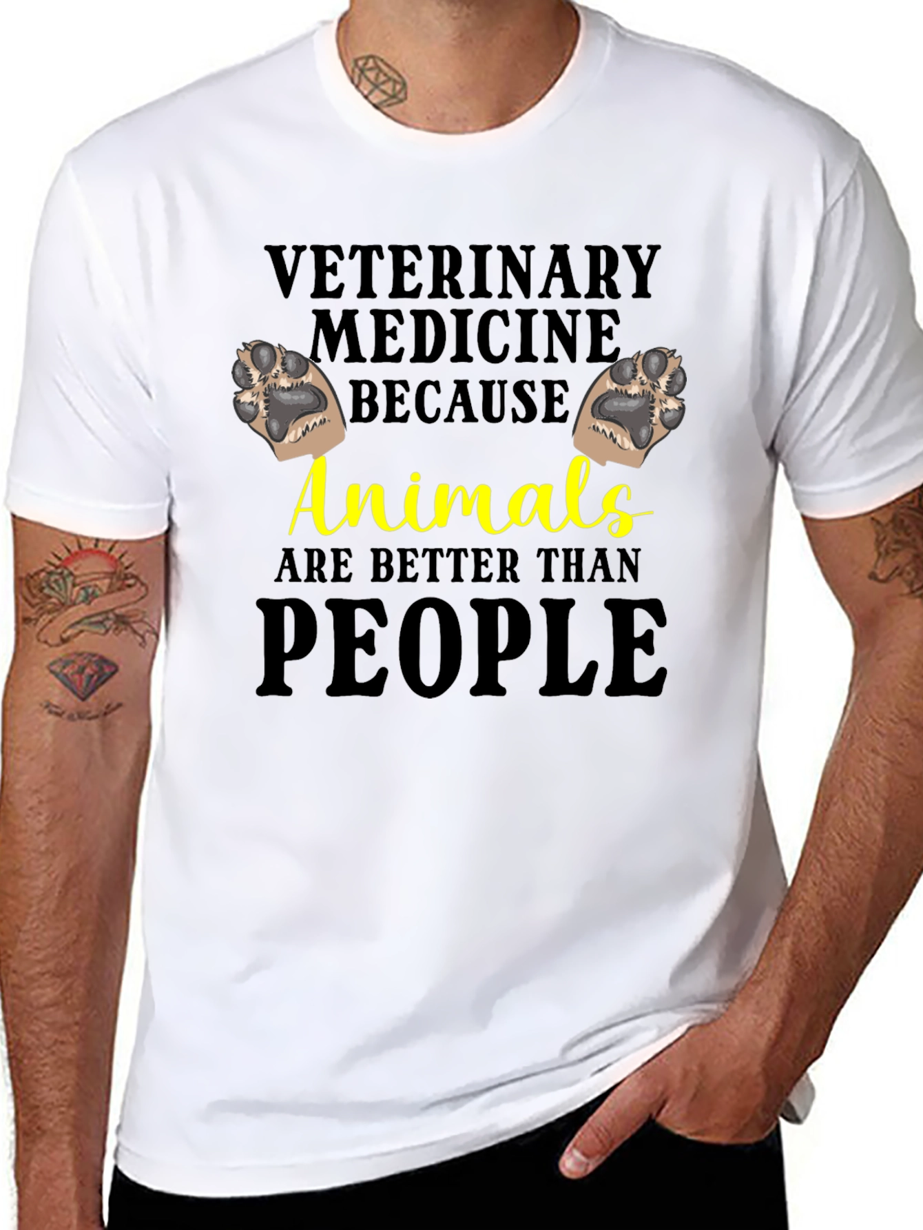 Black Veterinary Medicine Animals Tee view 8