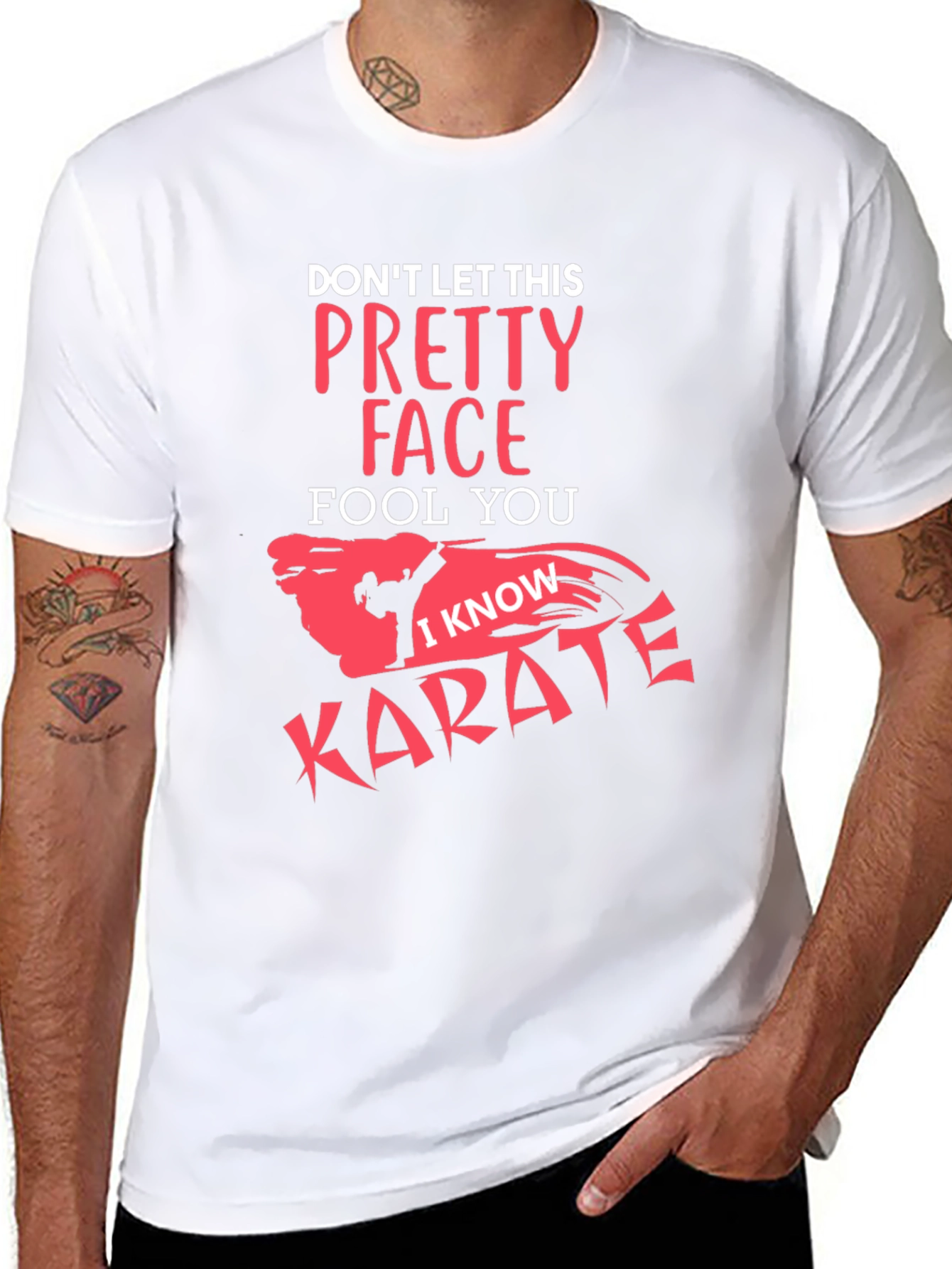 Black Pretty Face Karate Graphic Tee - Black view 8