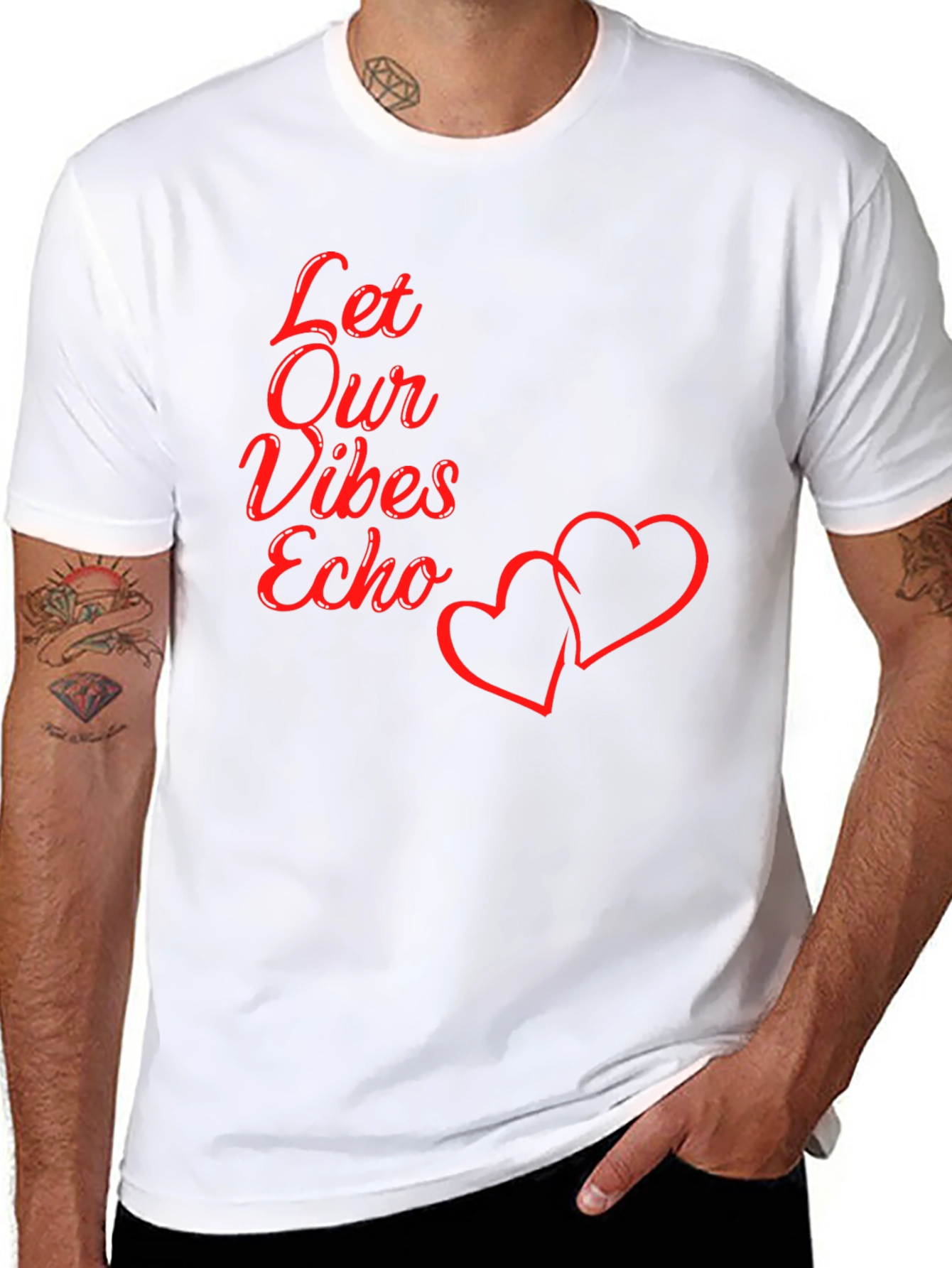 Black Let Our Vibes Echo Graphic Tee - Black view 8