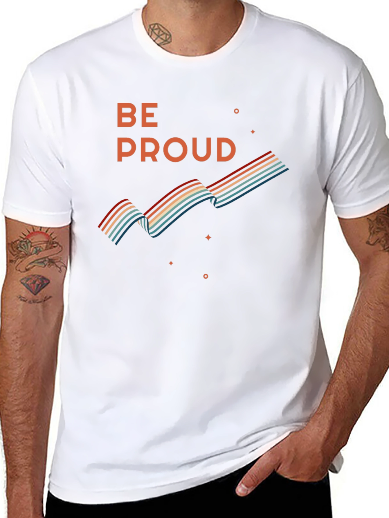 Black Be Proud Retro Graphic Tee view 8
