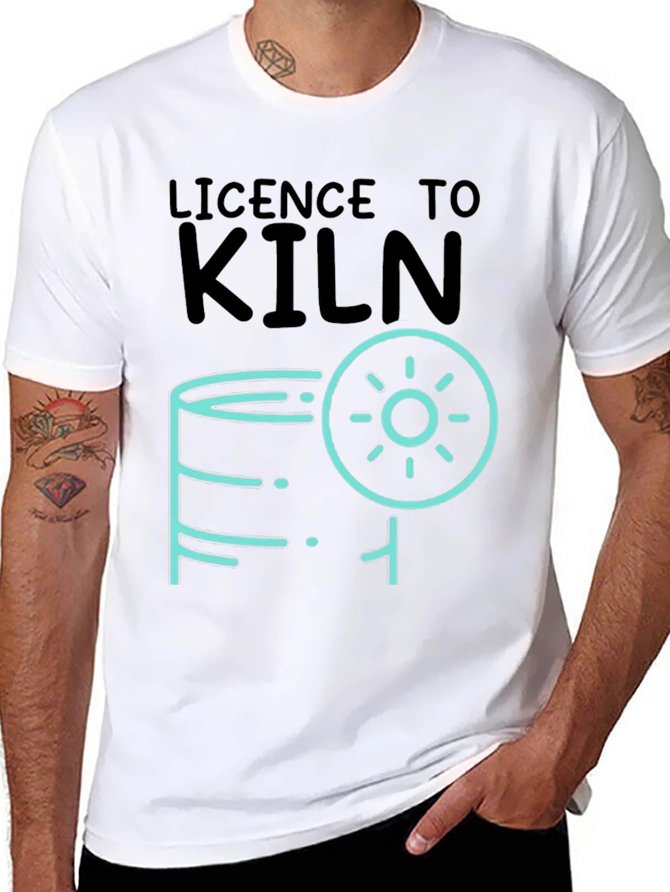 Black Licence to Kiln Graphic T-Shirt - Pottery Lover Tee view 8