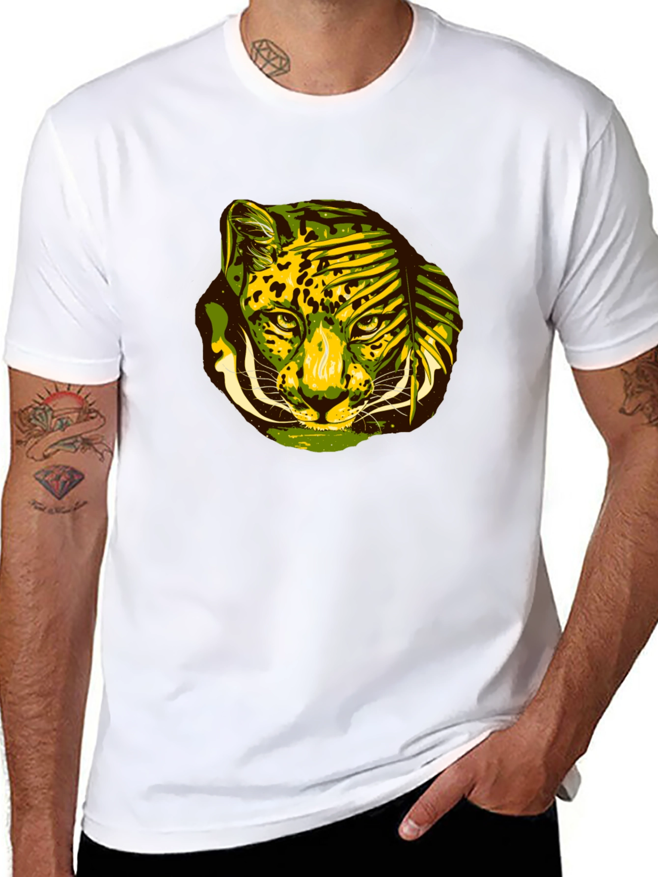 Black Jungle Cat Graphic Tee - Black T-Shirt view 8