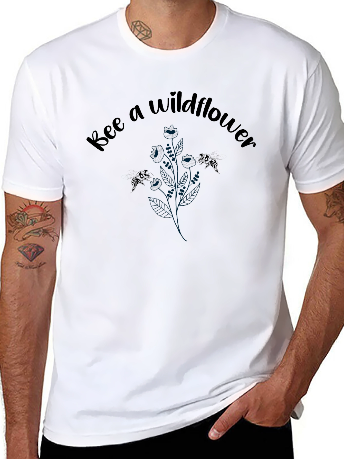 Black Bee a Wildflower Graphic Tee view 8