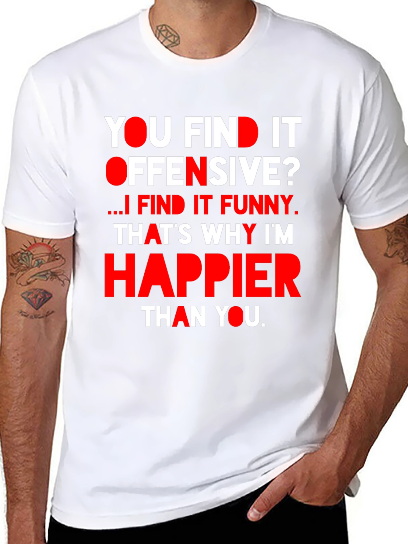 Black Offensive Humor T-Shirt: I Find It Funny view 8