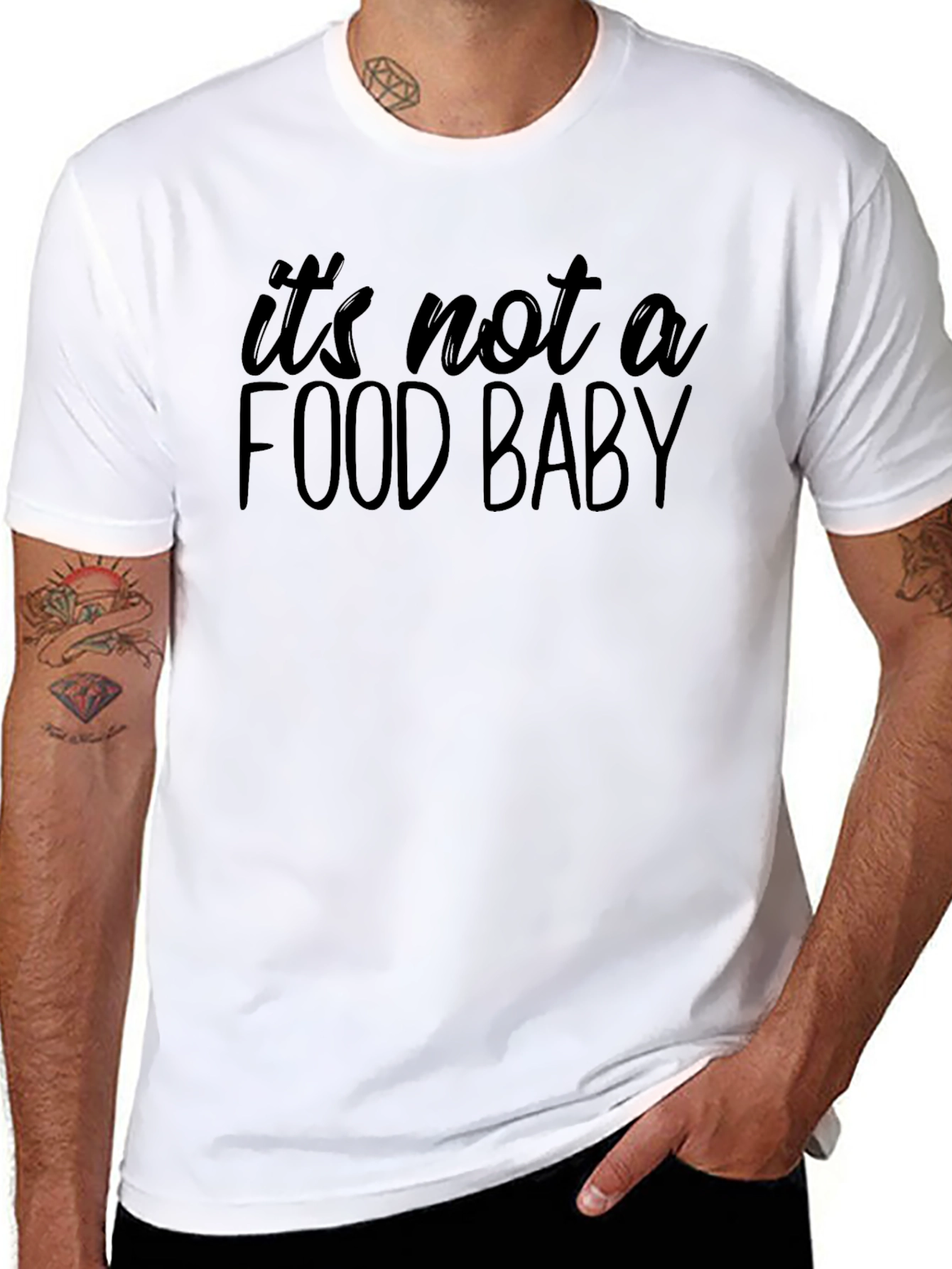 Black Food Baby Graphic Tee - Unisex Black T-Shirt view 8